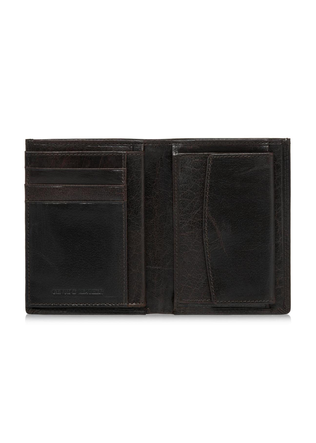 Skórzany niezapinany brązowy portfel męski PORMS-0554-89(W24)