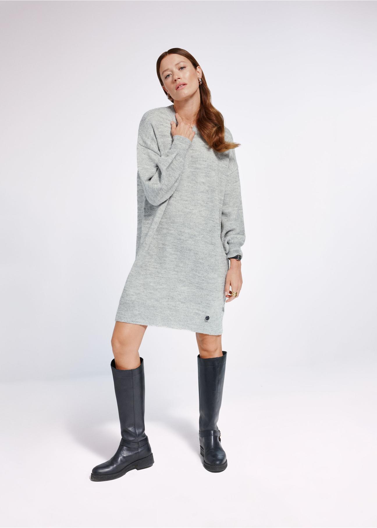 Gray sweater dress SUKDT-0204-91(Z24)-01