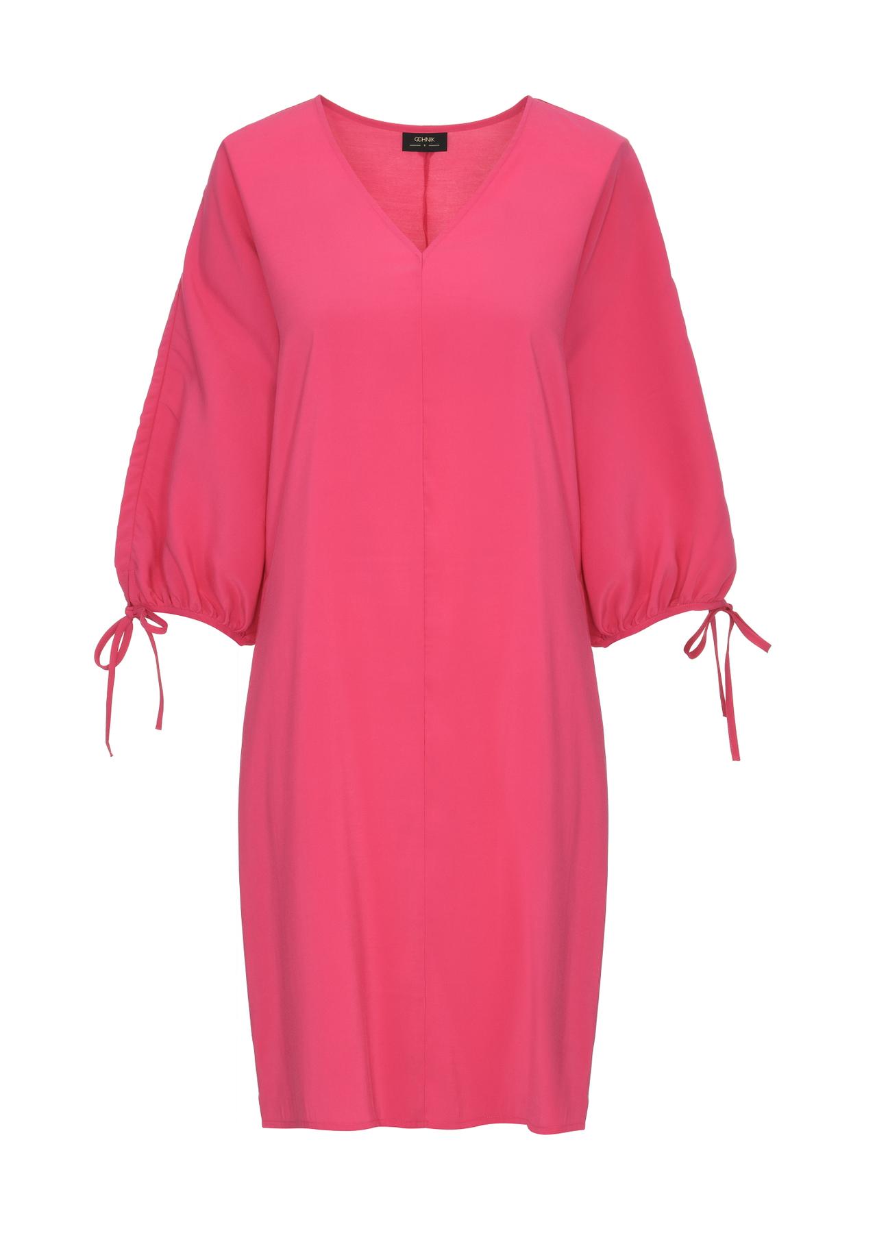 Krótka sukienka z bufiastymi rękawami SUKDT-0181-31(W24)