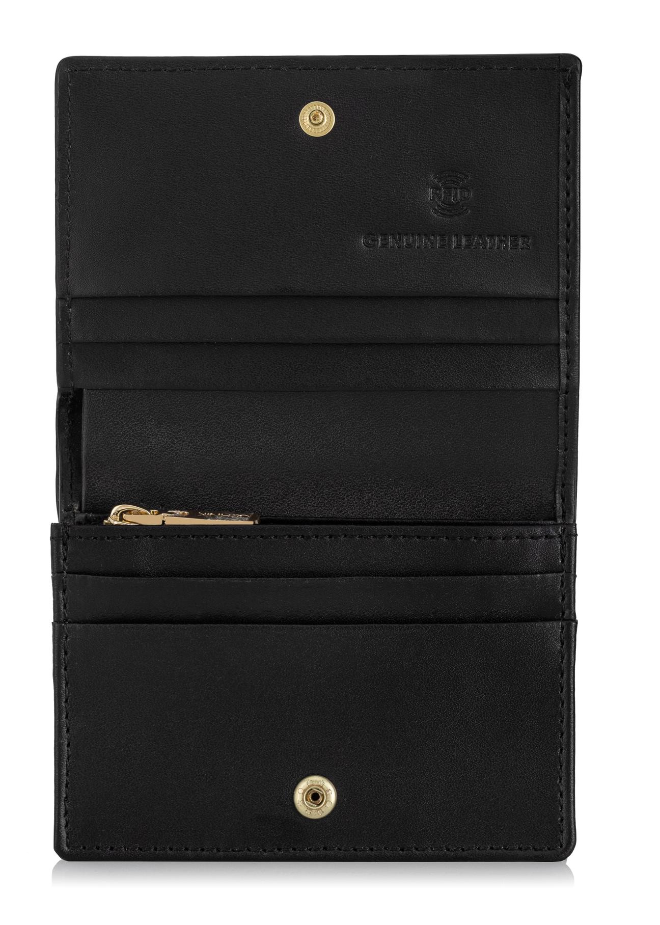 Mały czarny skórzany portfel damski PORES-0884-99(Z23)