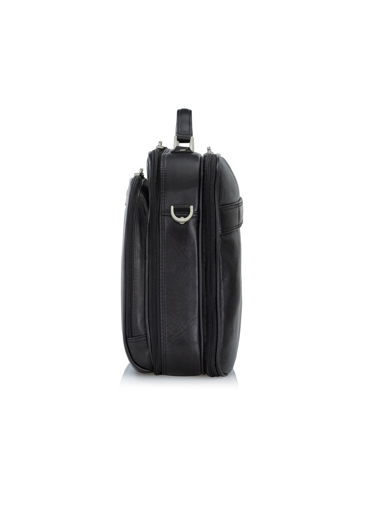 Czarna skórzana biznesowa torba podróżna TB-214A-99(KS)