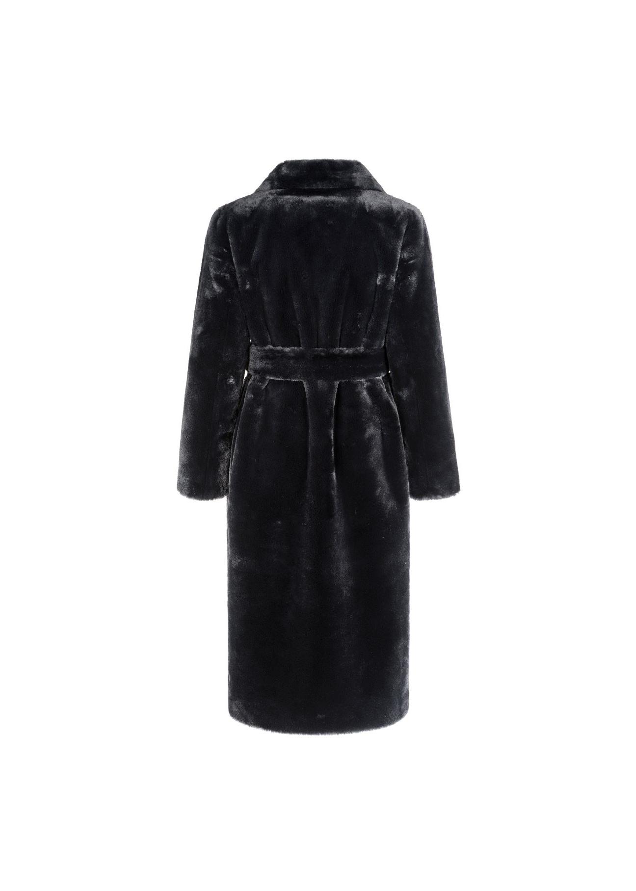 Women's artificial fur with belt FUTDP-0002-99(Z23)-02