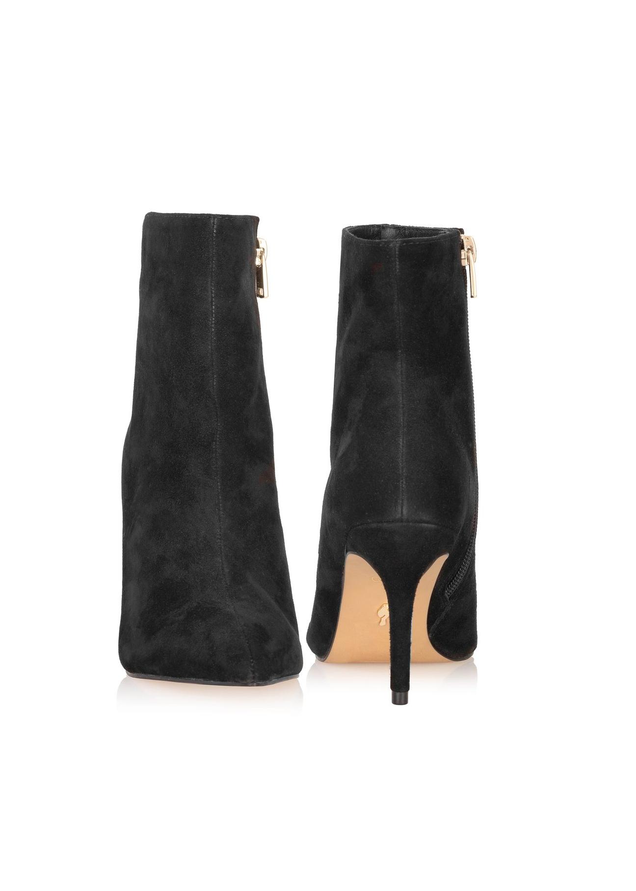 Black suede ankle boots with high heel BUTYD-1122-98(Z24)-06