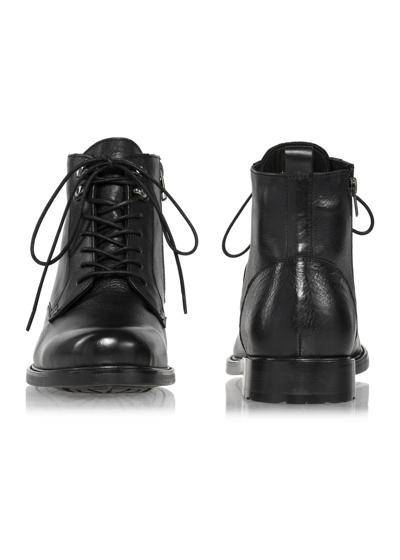 Black leather men's boots BUTYM-0469-99(Z24)-06