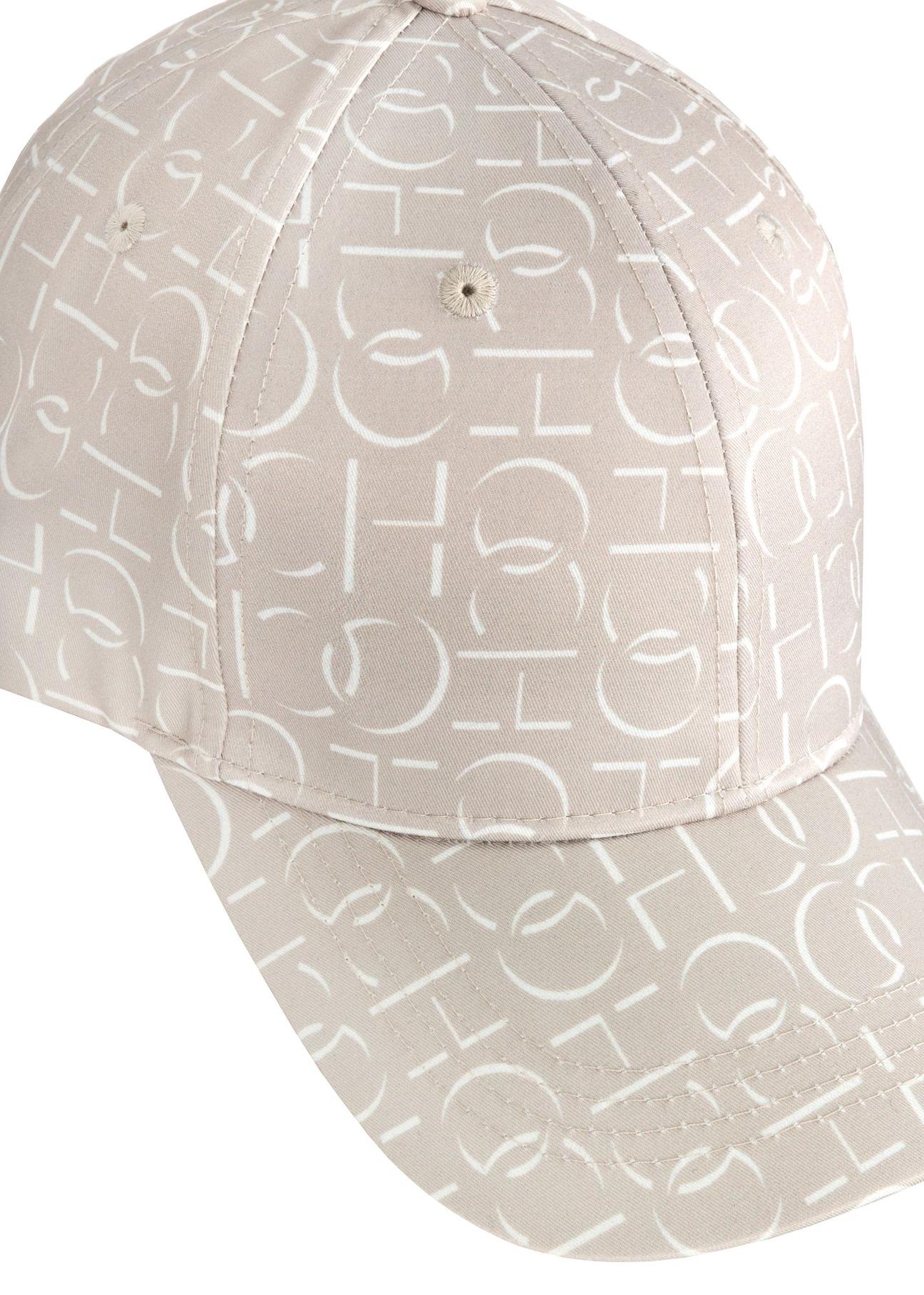 Beżowa czapka z daszkiem z monogramem unisex CZALT-0007-81(W24)