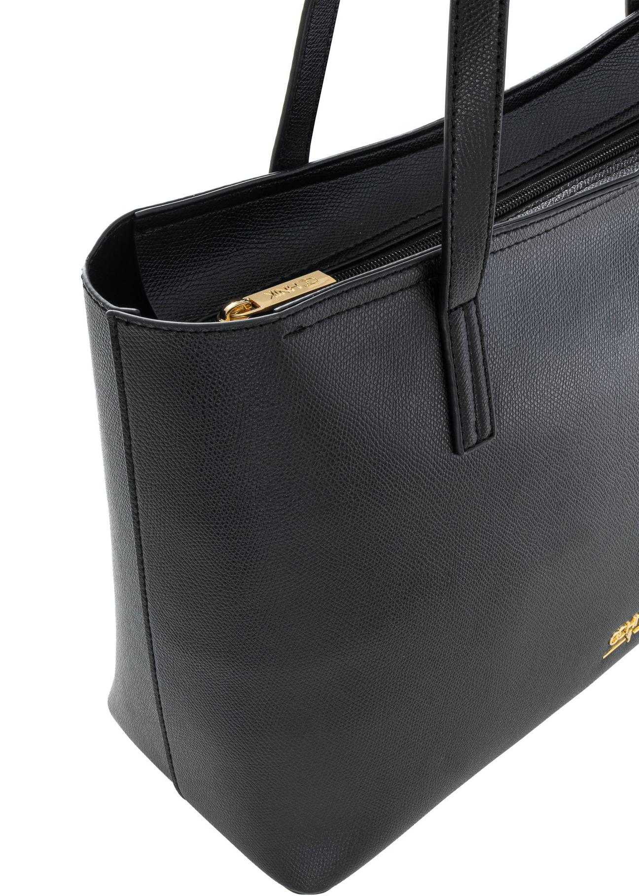 Classic black women's shopper bag TOREC-0959-99(Z24)-06