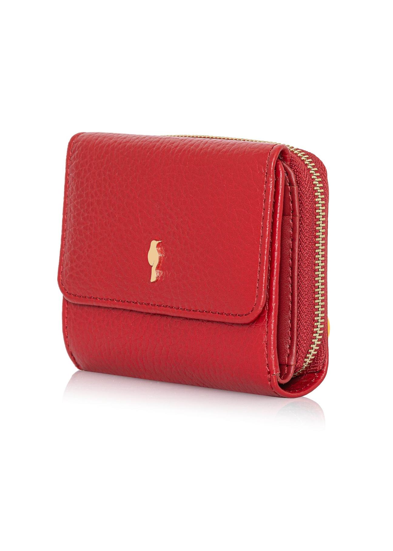 Small red leather women's wallet PORES-0802E-41(Z24)-03