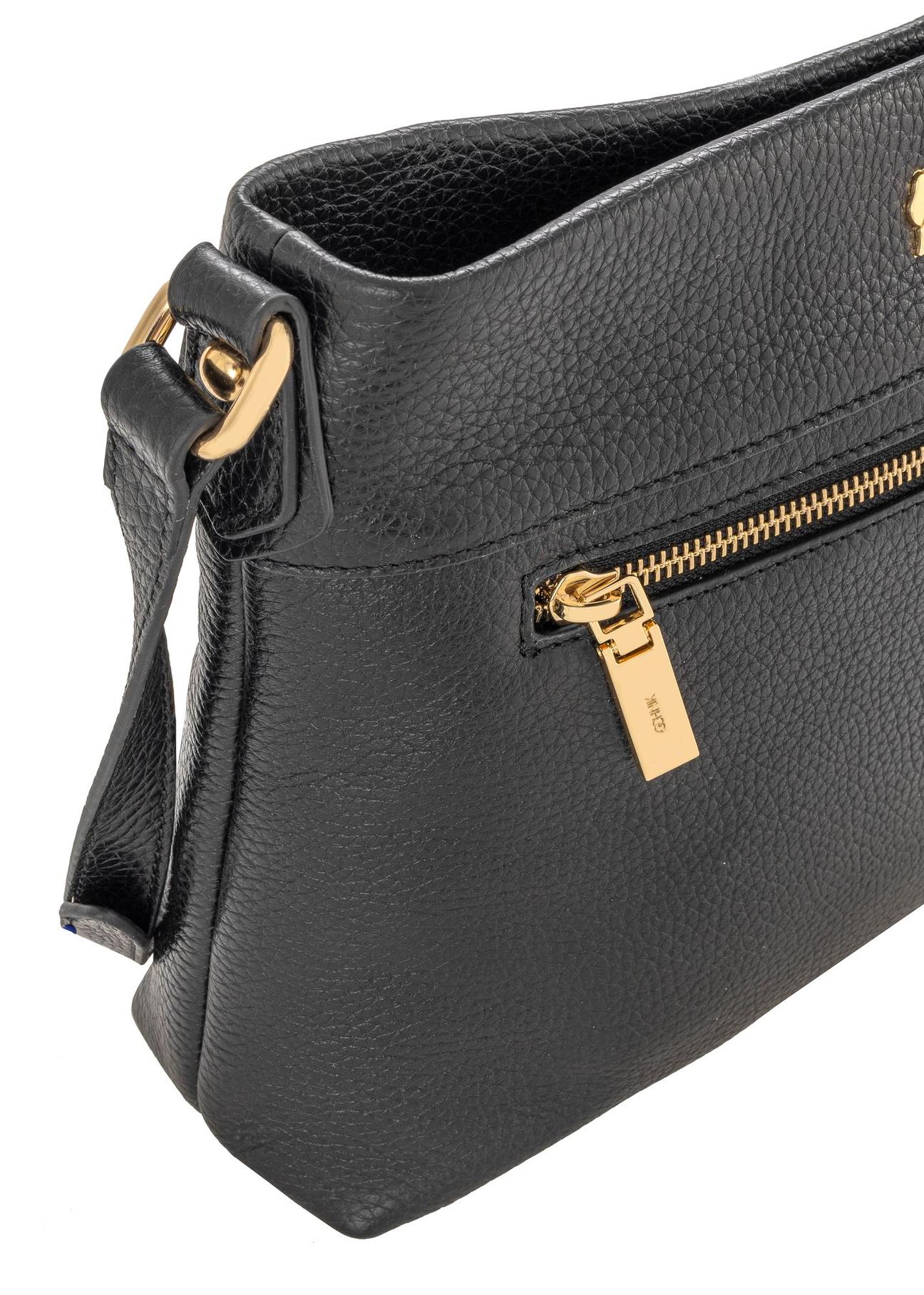 Skórzana czarna torba damska na ramię TORES-0896A-99(W24)