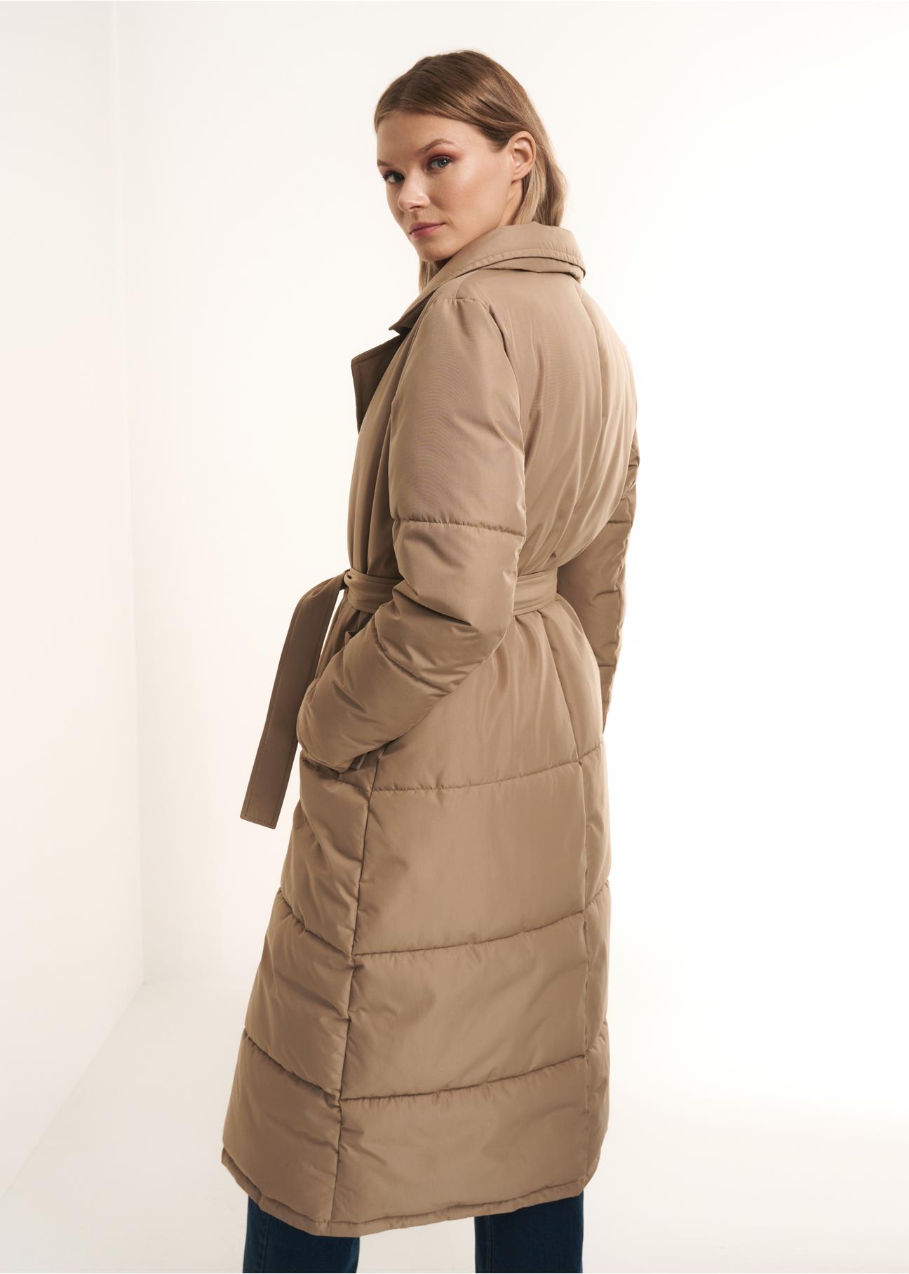 Płaszcz jesienny damski z paskiem KURDT-0385-81(Z22)