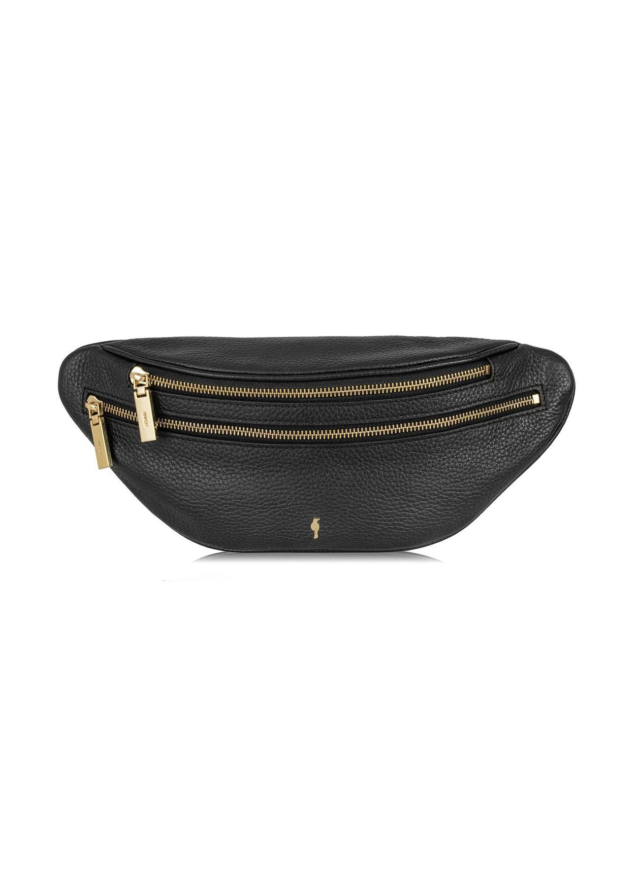 Leather black women's waist bag TORES-0721C-99(Z24)-01