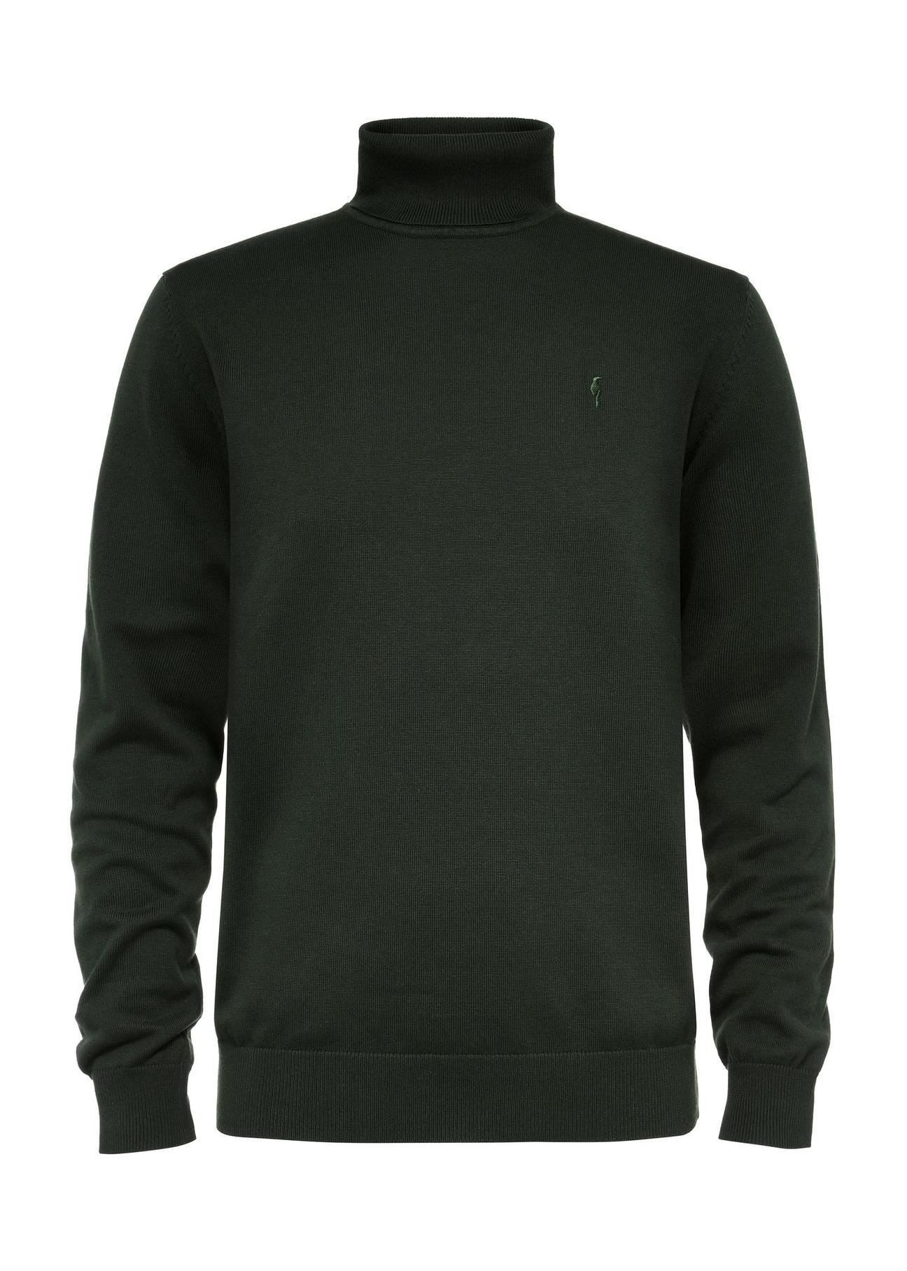 Dark green men's turtleneck sweater SWEMT-0095A-55(Z24)