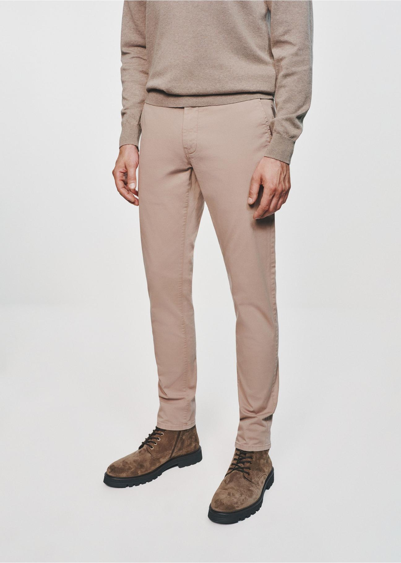 Beige men's trousers SPOMT-0103-81(Z24)-02