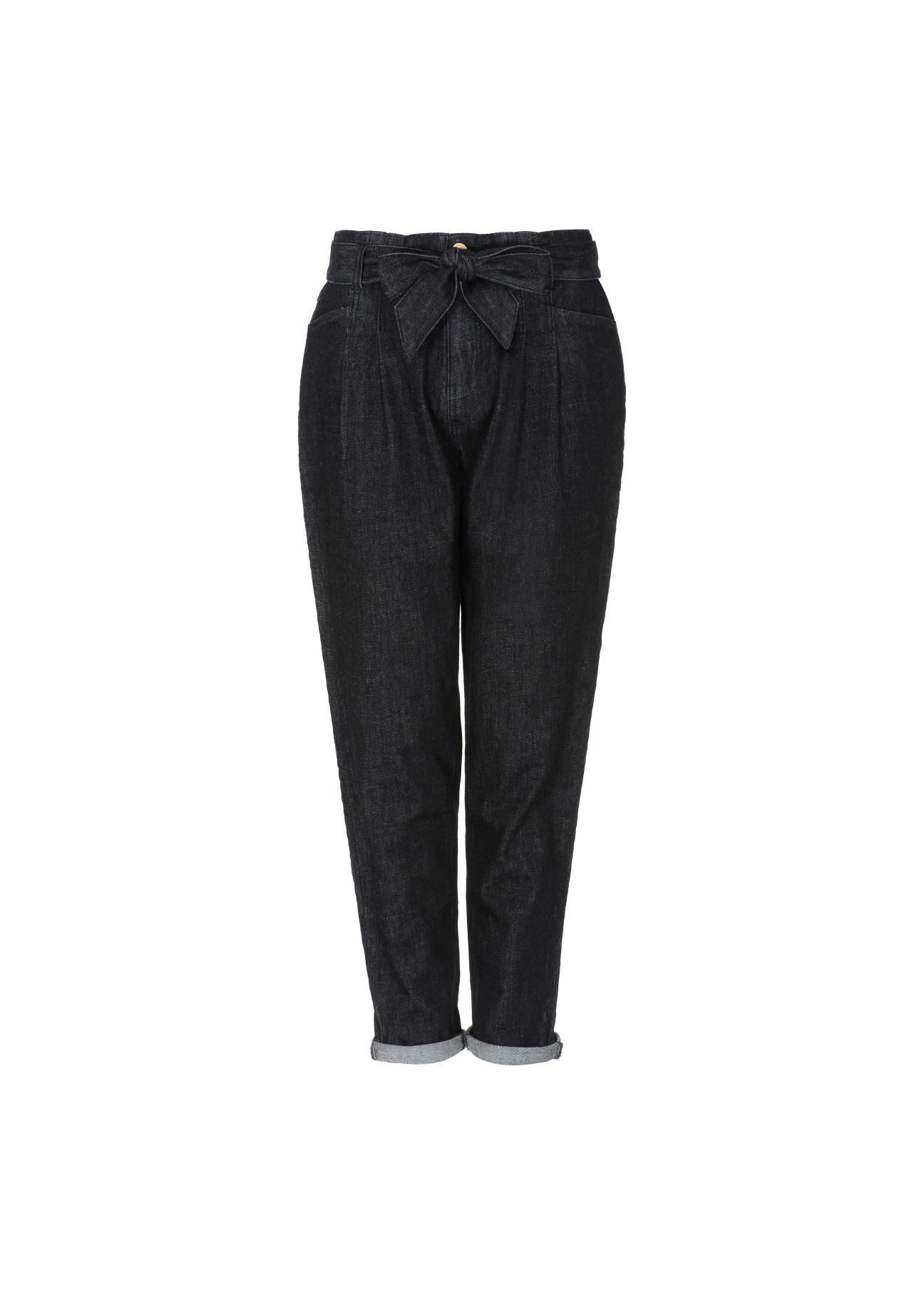 Czarne spodnie mom jeans damskie SPODT-0055-99(W21)