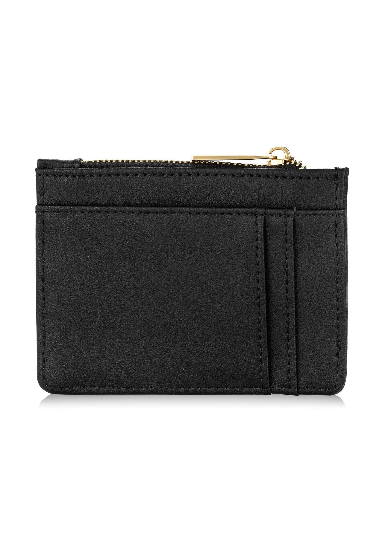 Mały płaski czarny portfel damski POREC-0367-99(W24)