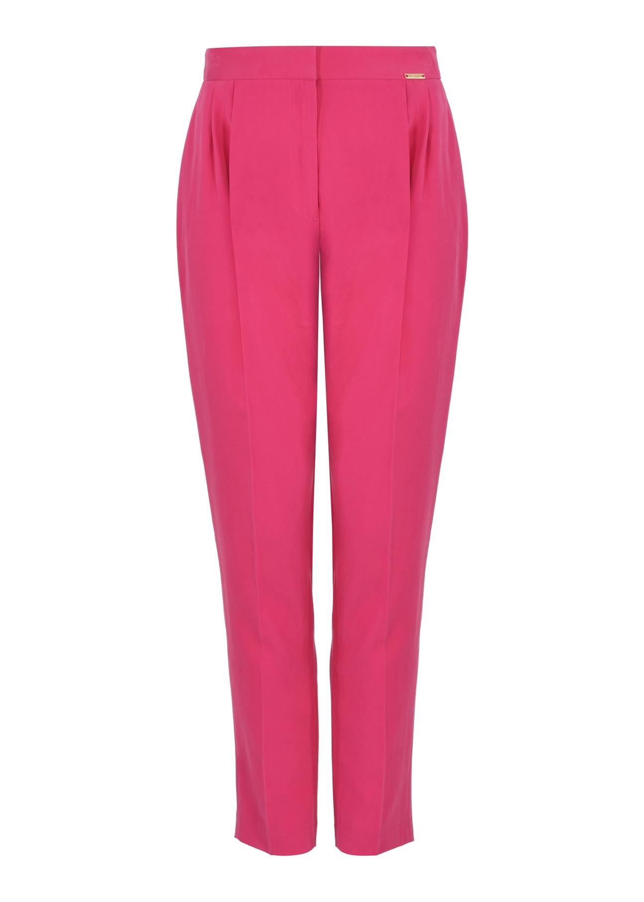 Różowe spodnie damskie w kant SPODT-0091-31(W24)
