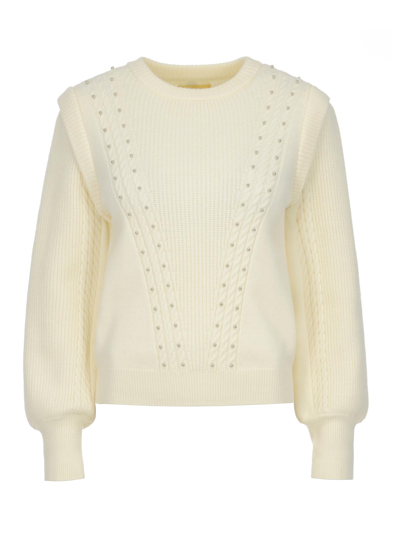 Kremowy sweter damski SWEDT-0168-12(Z22)