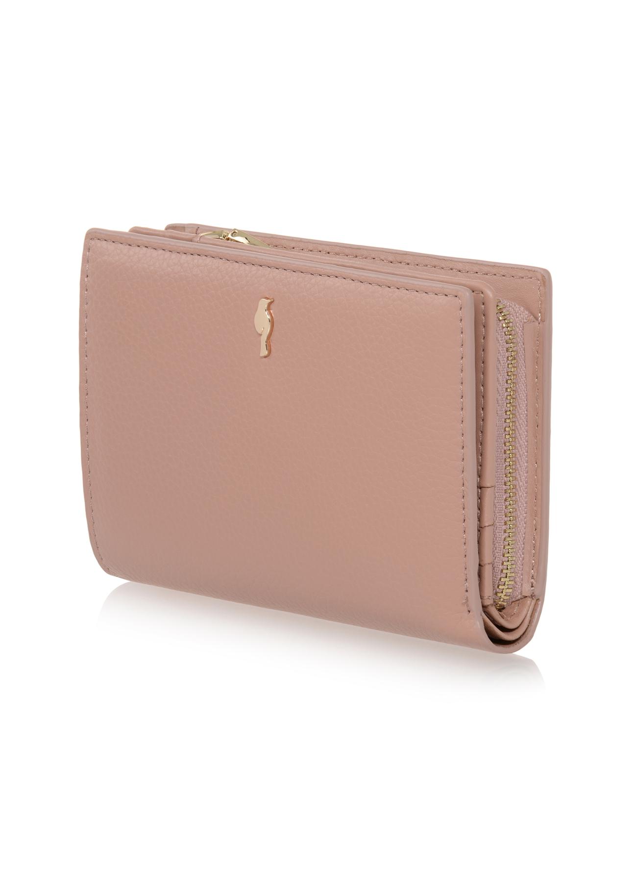 Różowy skórzany portfel damski PORES-0834-31(W23)
