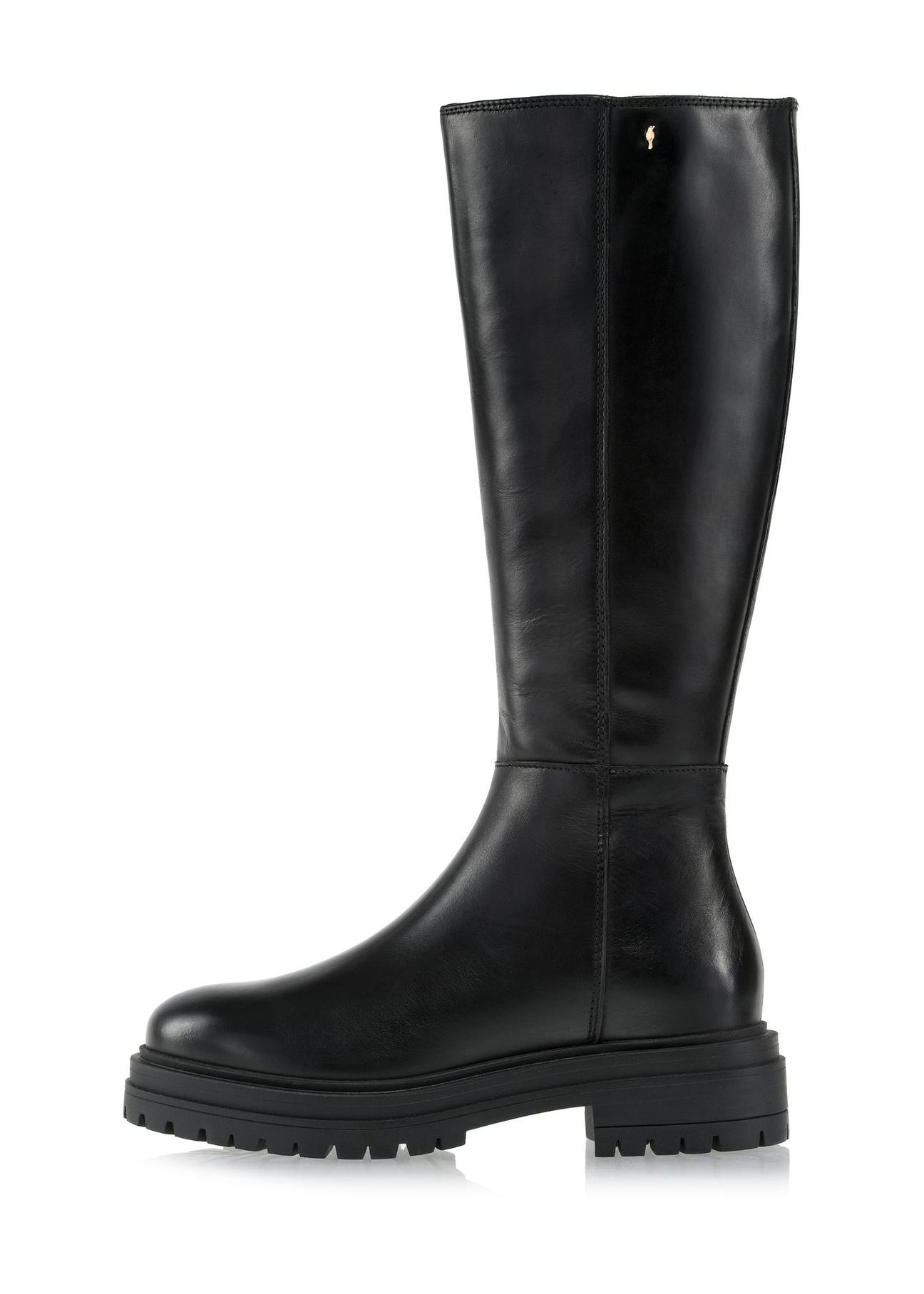 Black leather women's boots on the platform BUTYD-1102-99(Z24)-03