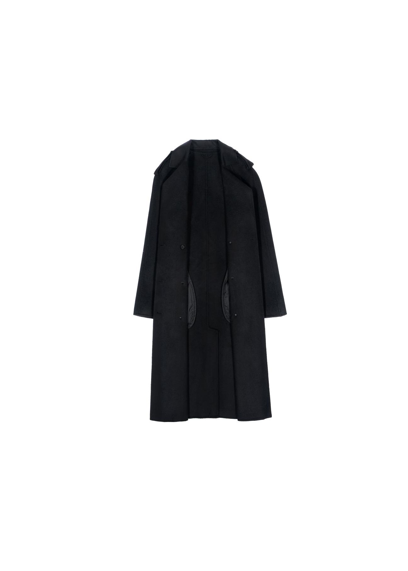 Klasyczny czarny płaszcz damski PLADT-0035-99(Z20)