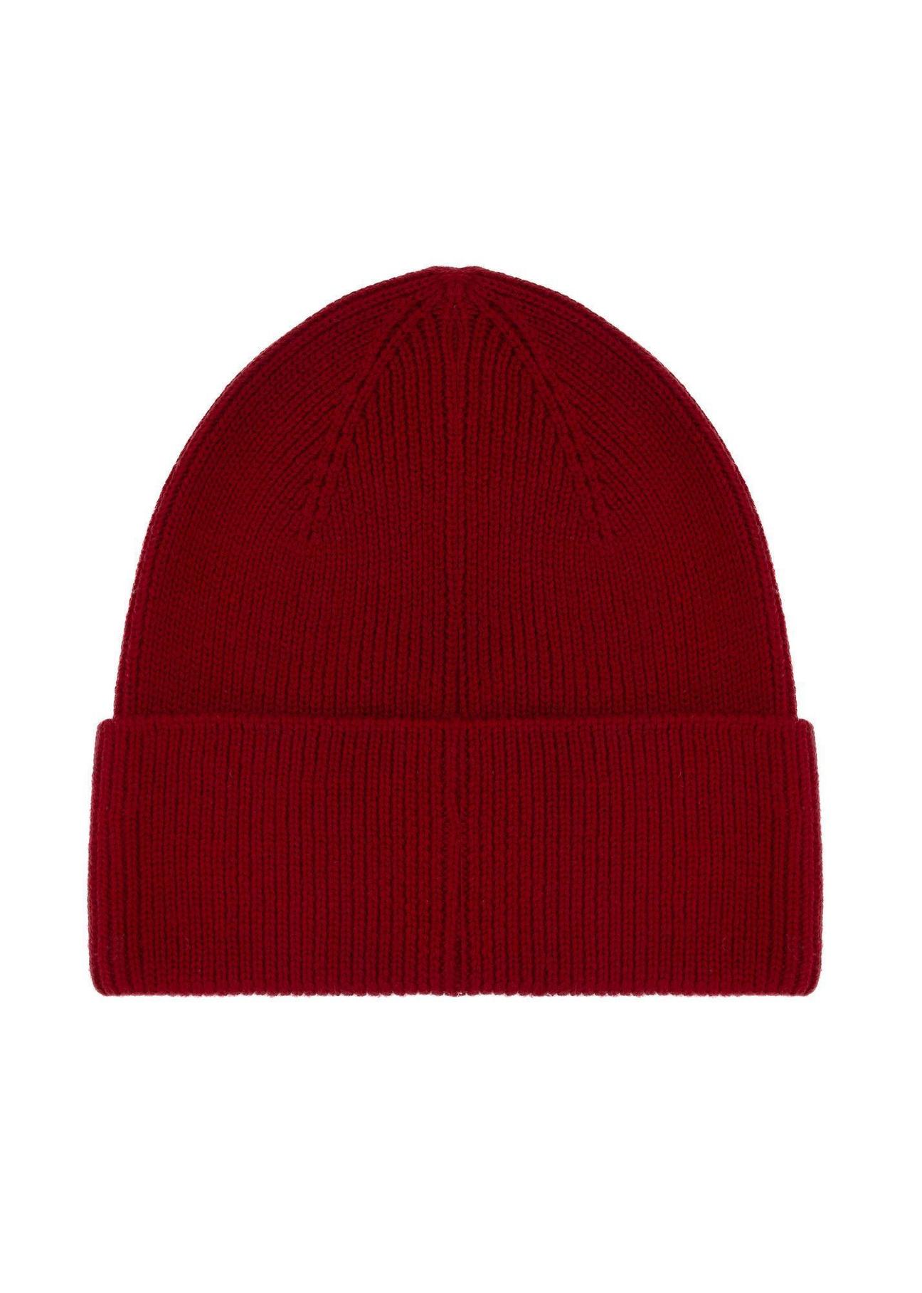 Red women's winter hat CZADT-0178-42(Z24)-02