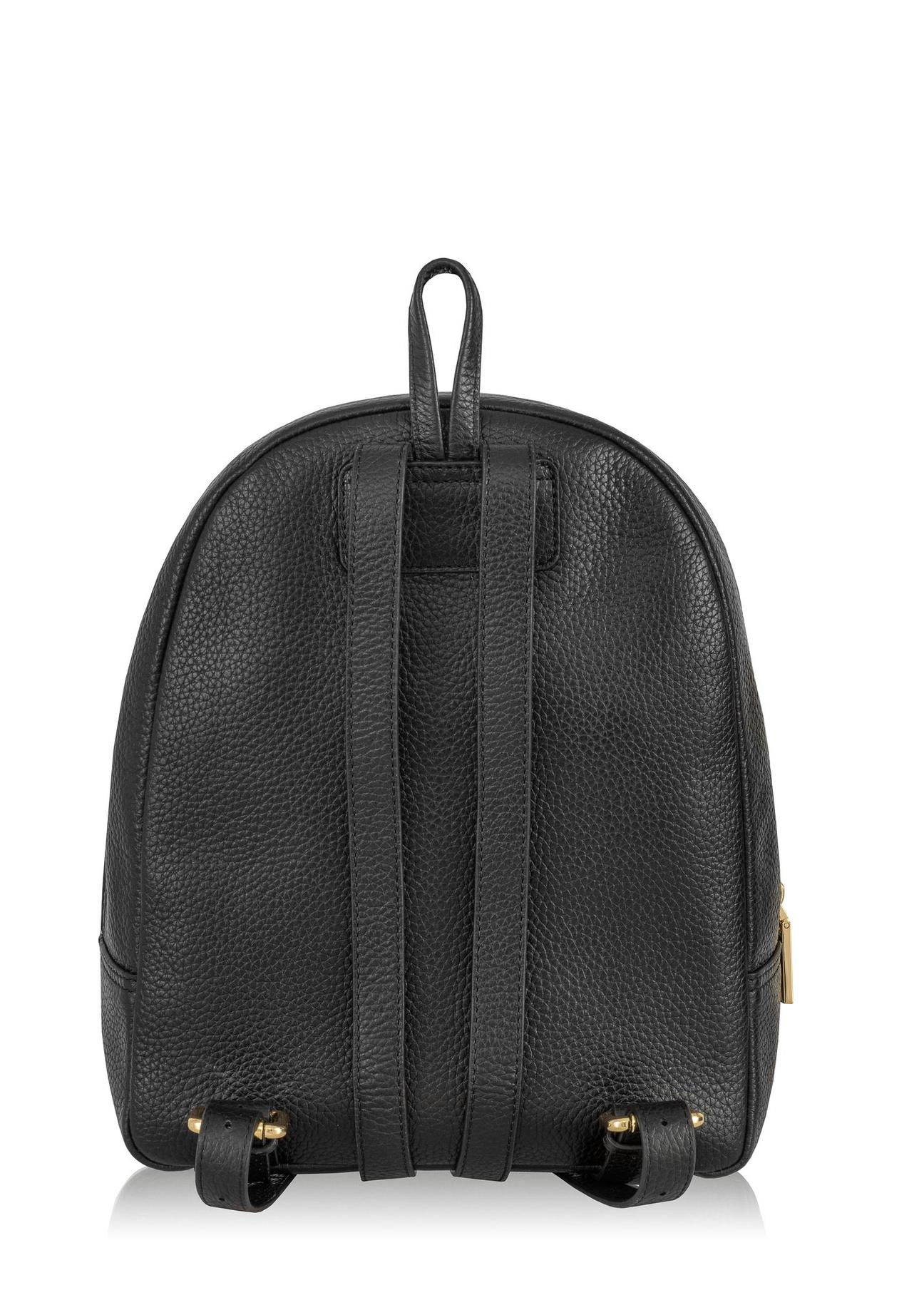 Czarny skórzany plecak damski TORES-0898A-99(W24)