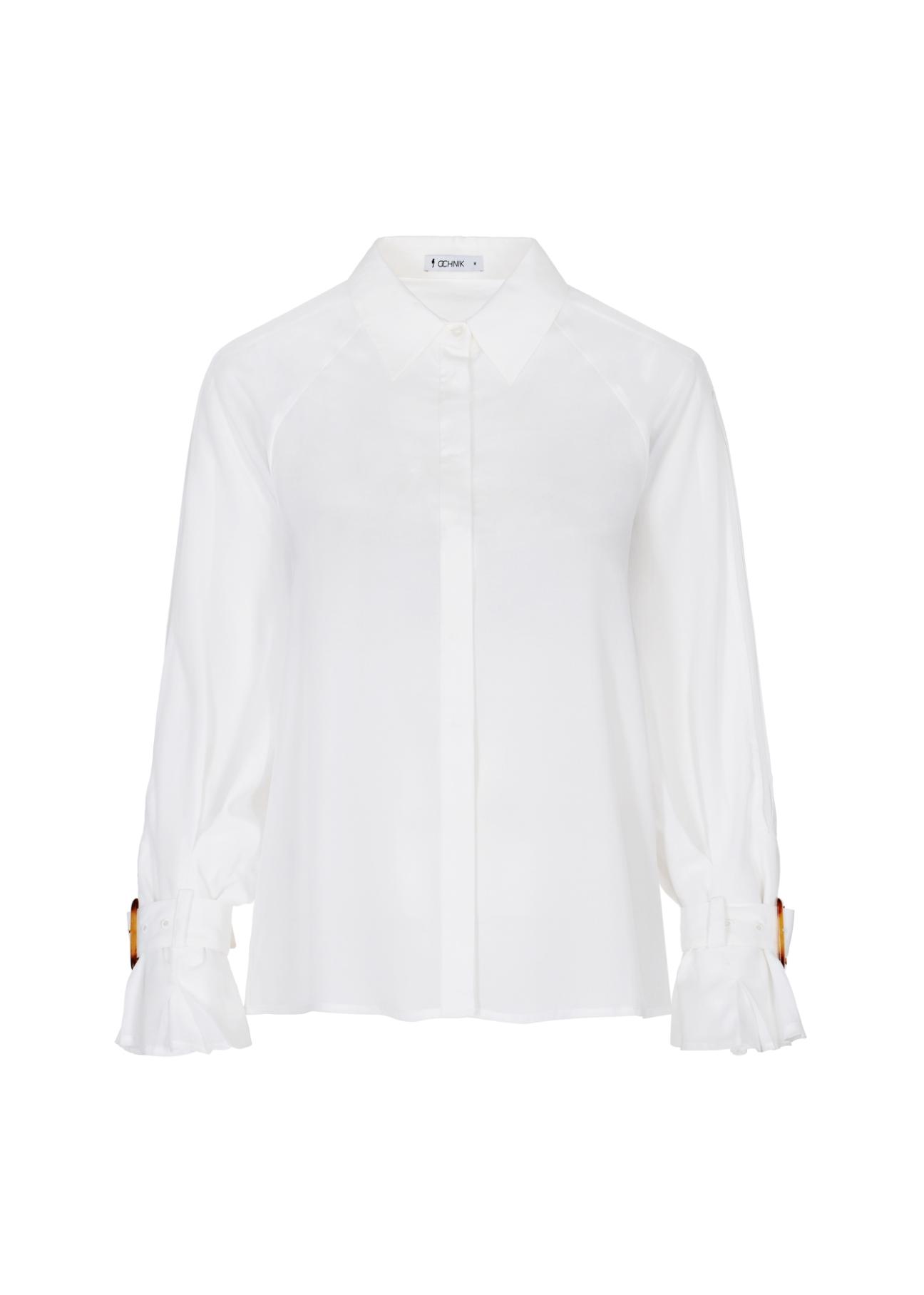 Biała koszula z szerokimi rękawami KOSDT-0087-11(W21)