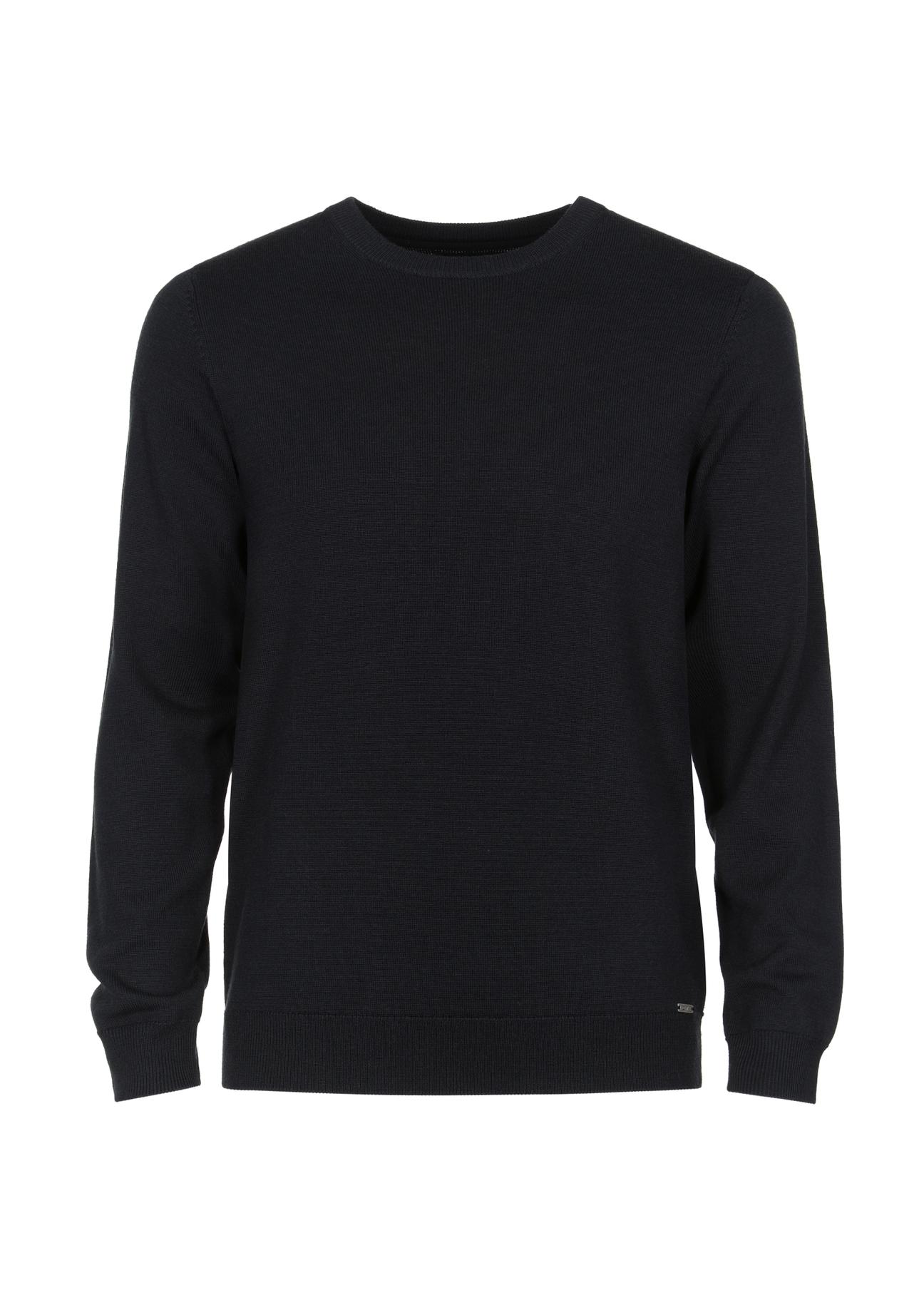 Czarny wełniany sweter męski SWEMT-0139-99(Z23)