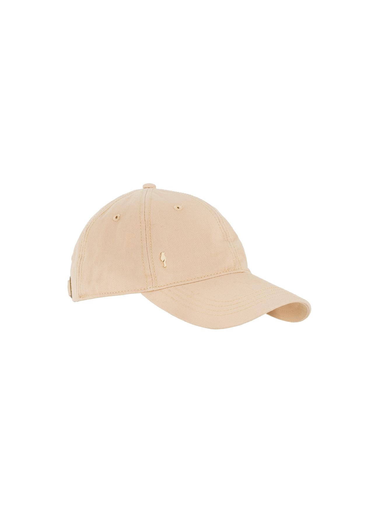 Beżowa czapka z daszkiem z logo CZALT-0001-81(W24)