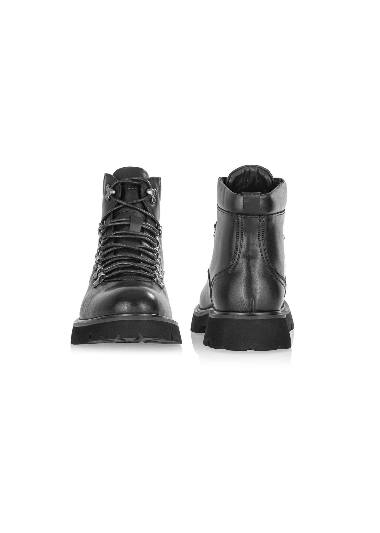 Black leather men's boots BUTYM-0467-99(Z24) pic. 1