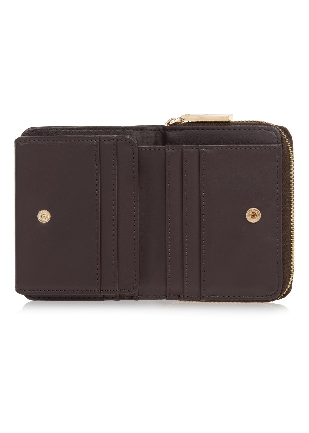 Mały brązowy portfel damski croco POREC-0352-90(Z23)