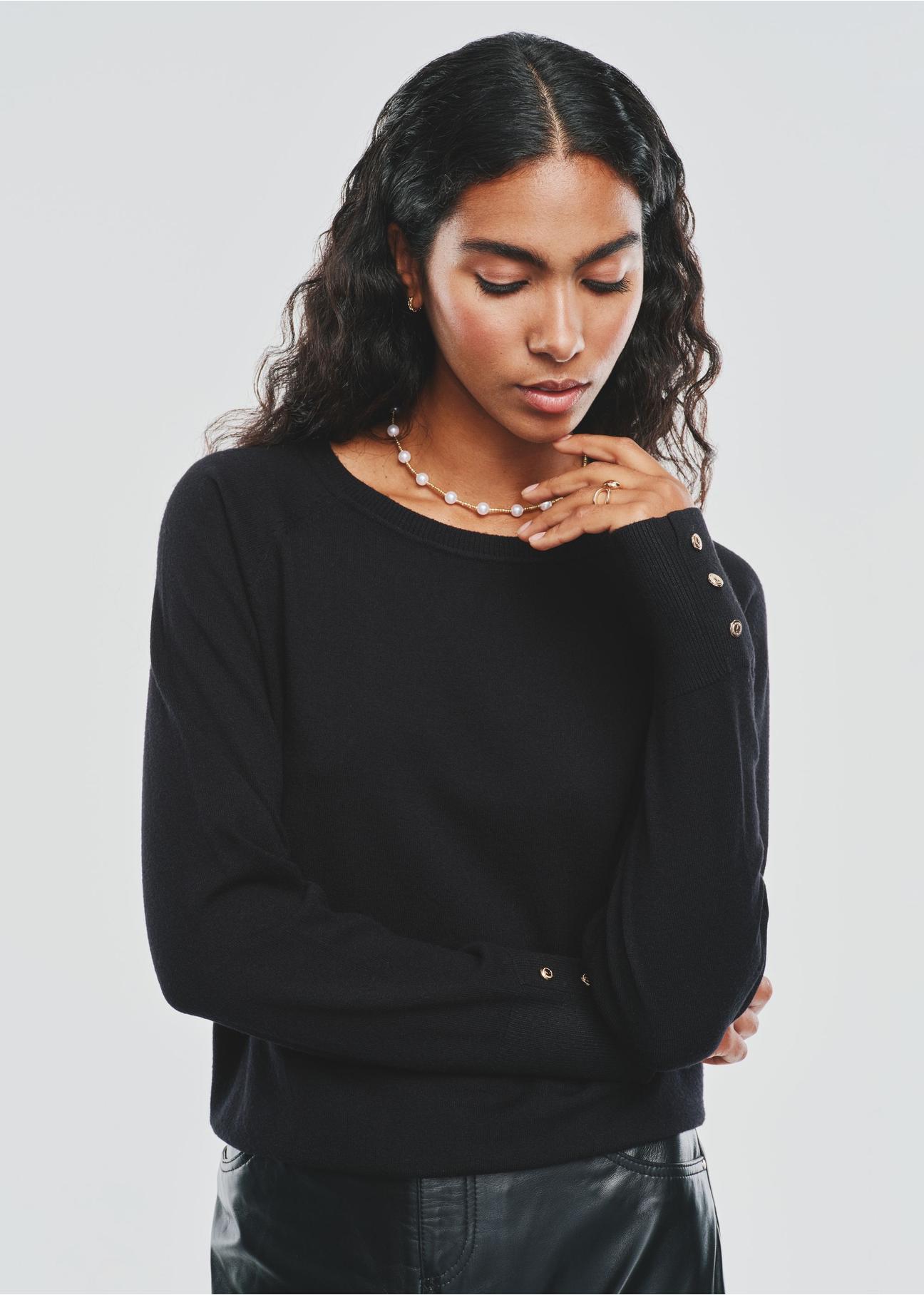 Black women's sweater SWEDT-0211-99(Z24)-02