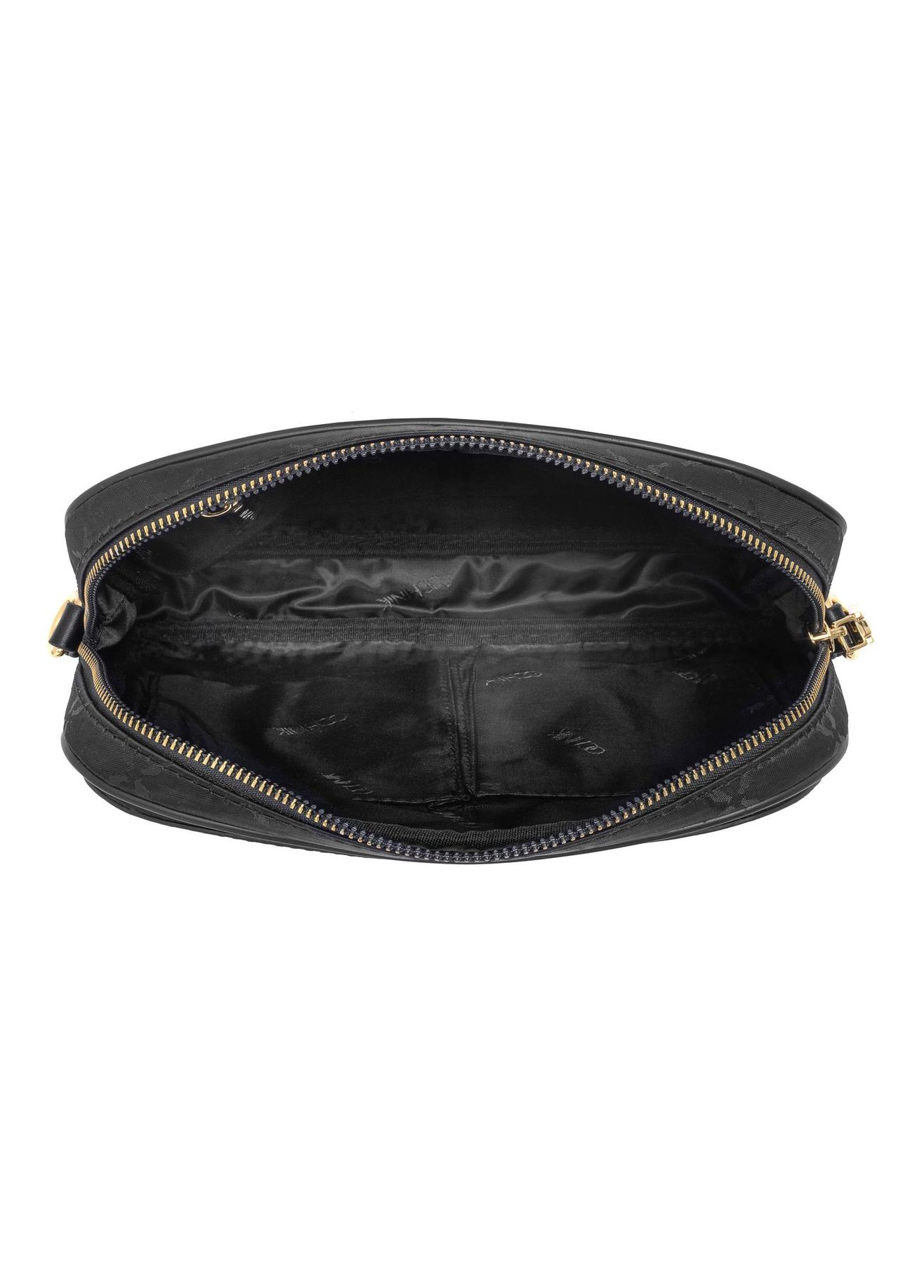 Black women's messenger bag with monogram TOREN-0257A-99(Z24)-05