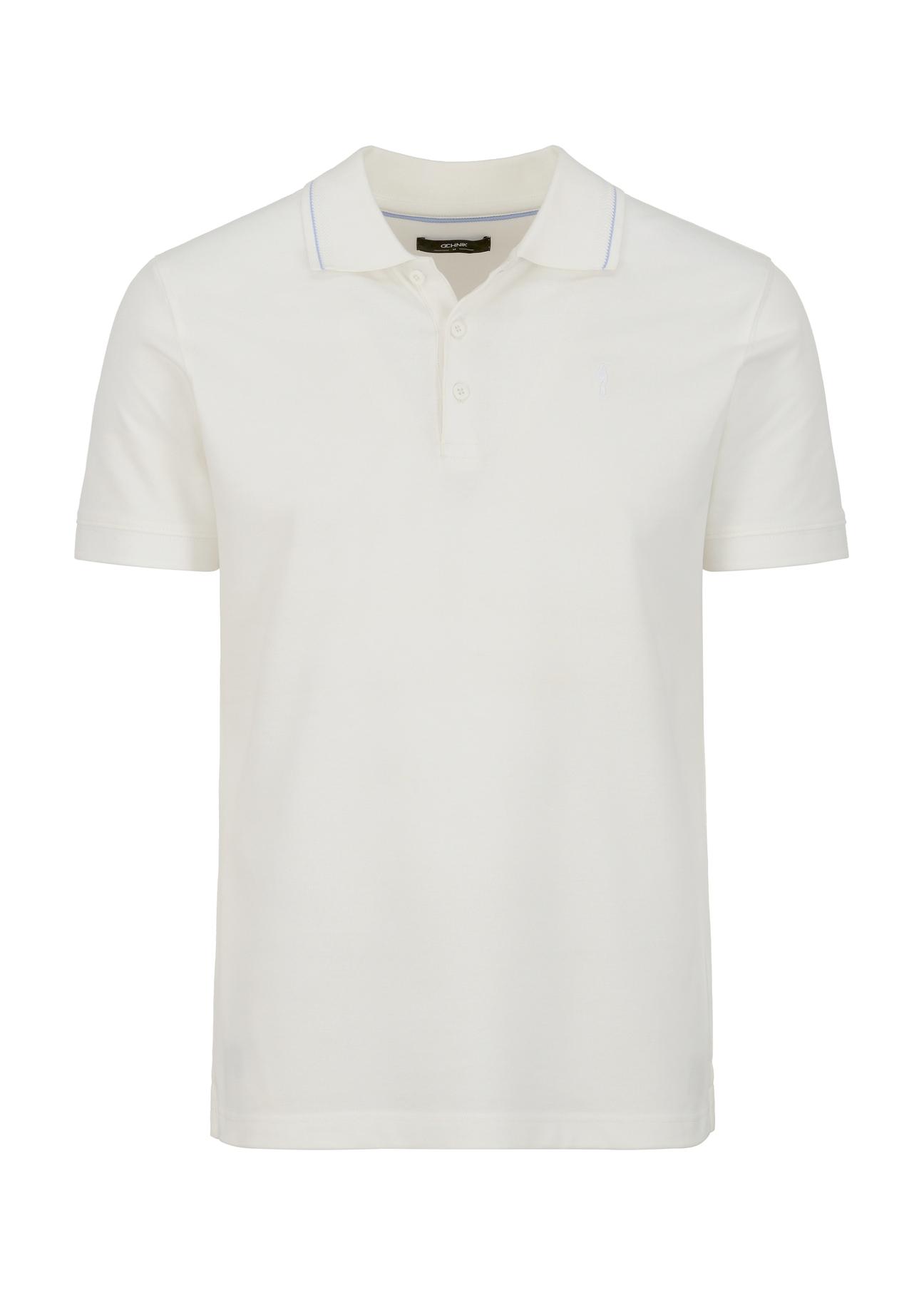 Biała koszulka polo POLMT-0056-11(W23)