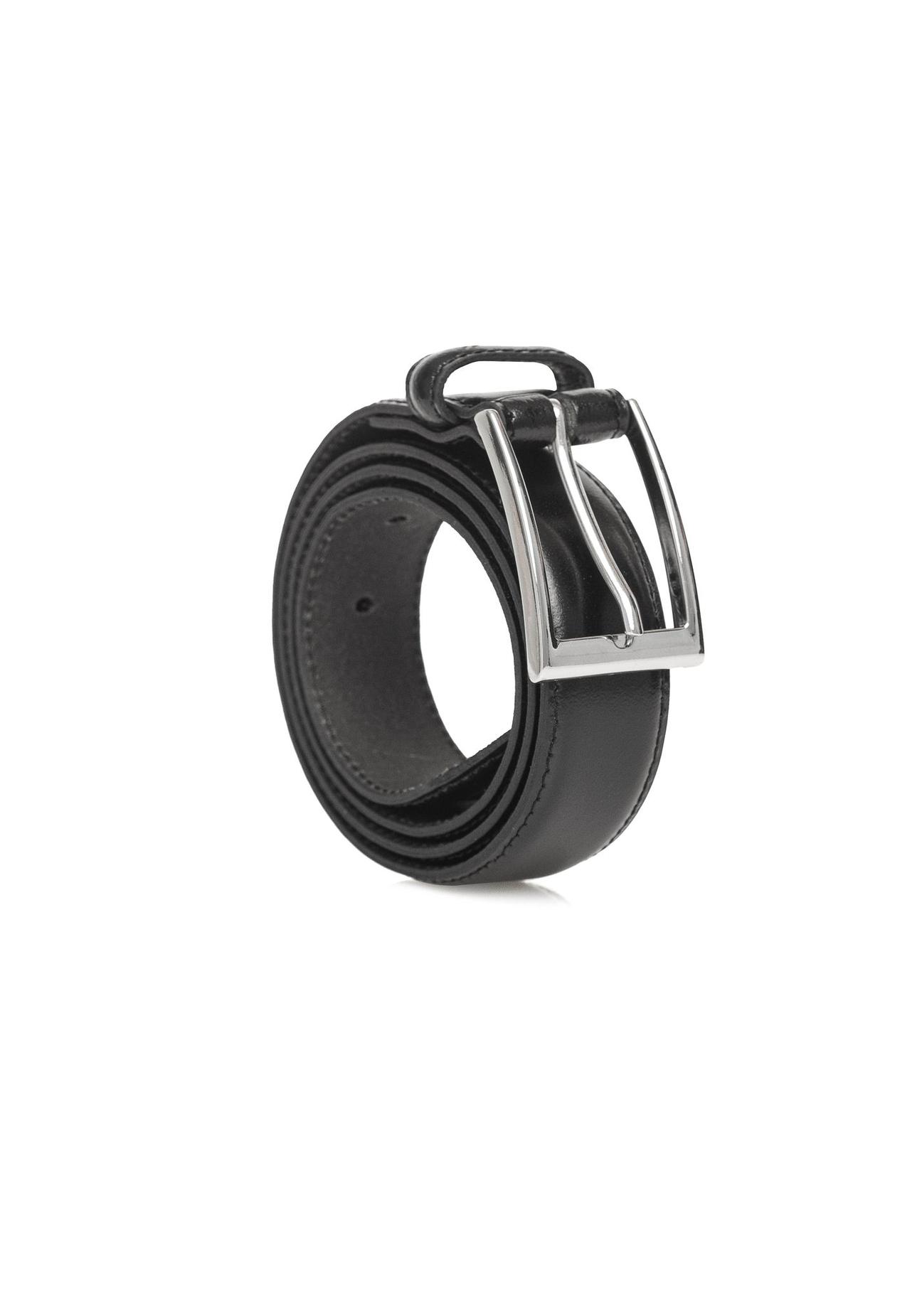 Black leather men's belt PASMS-0244-99(Z24)