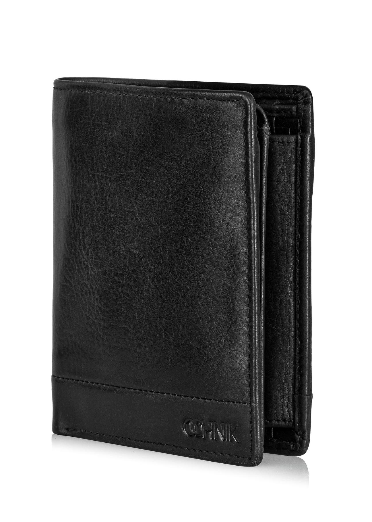 Black unzipped men's wallet PORMS-0626-99(Z24)-04