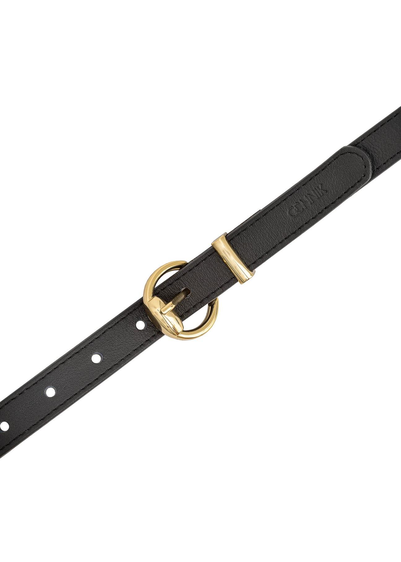 Black leather women's belt 2in1 PASDS-0314-99(Z24)