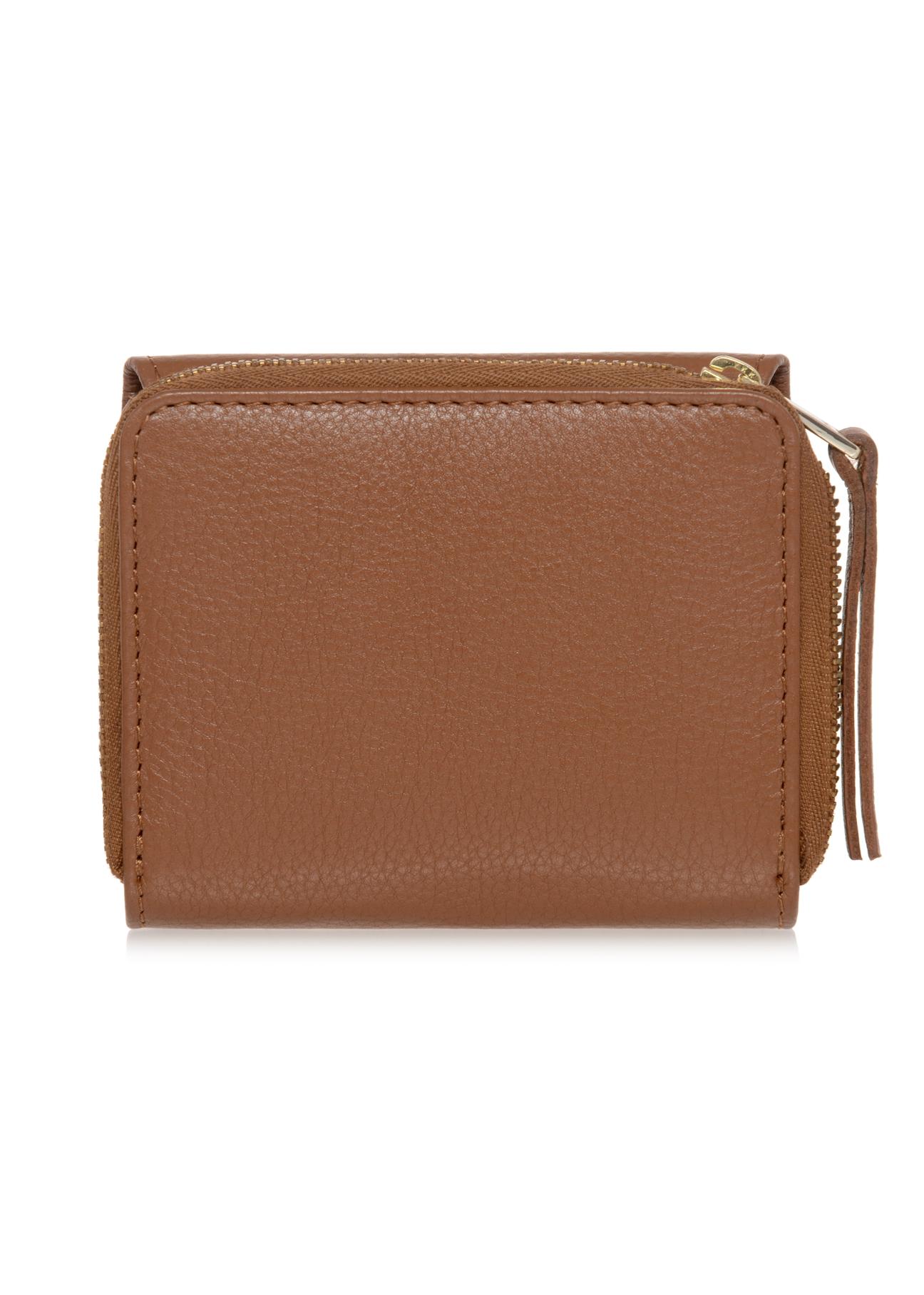 Mały brązowy skórzany portfel damski PORES-0849-79(W23)