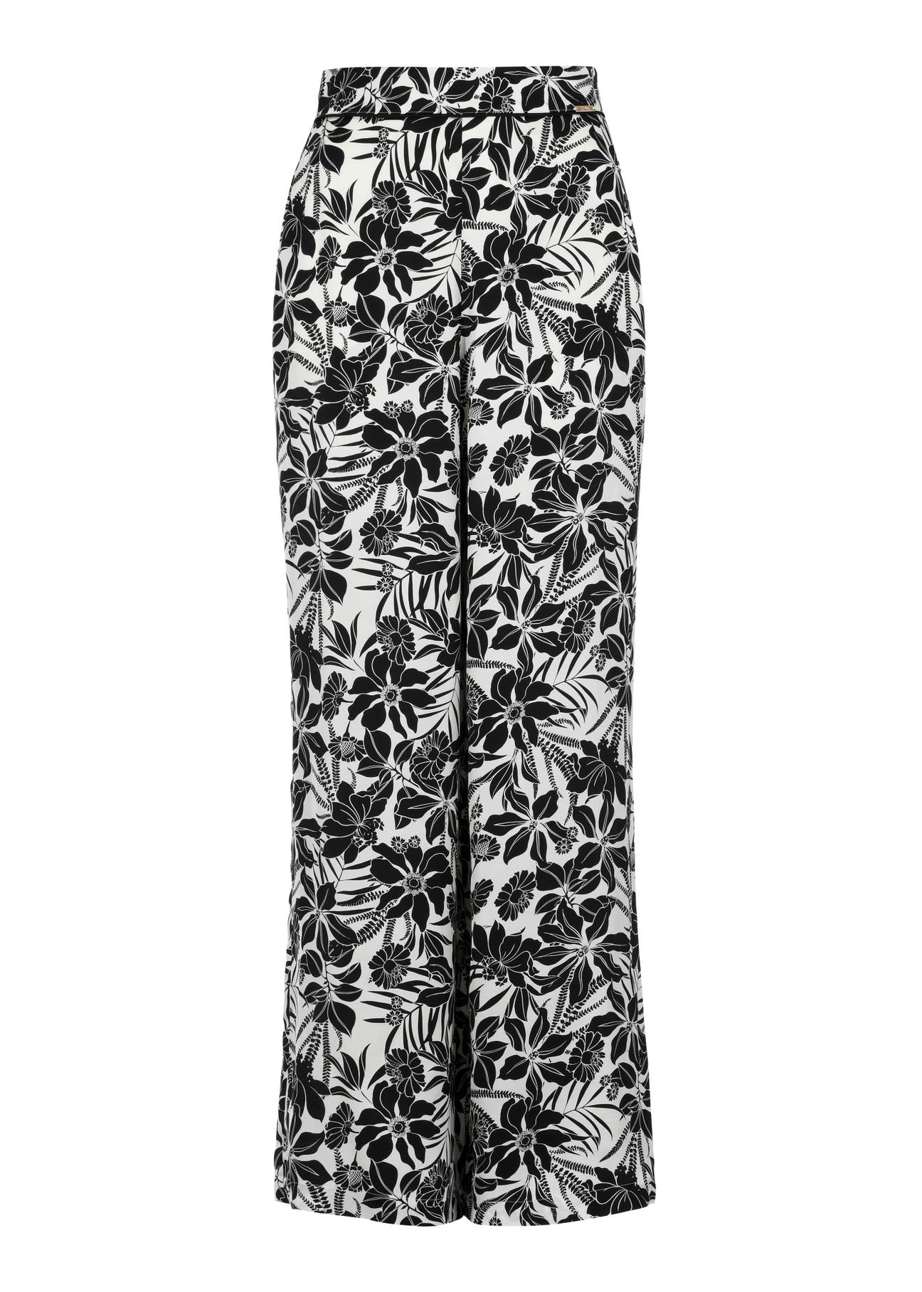 Zwiewne spodnie damskie w kwiatowy wzór SPODT-0092-12(W24)