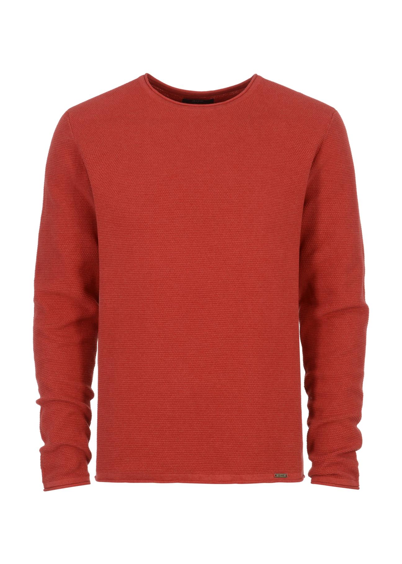 Czerwony sweter męski basic SWEMT-0128-41(W23)