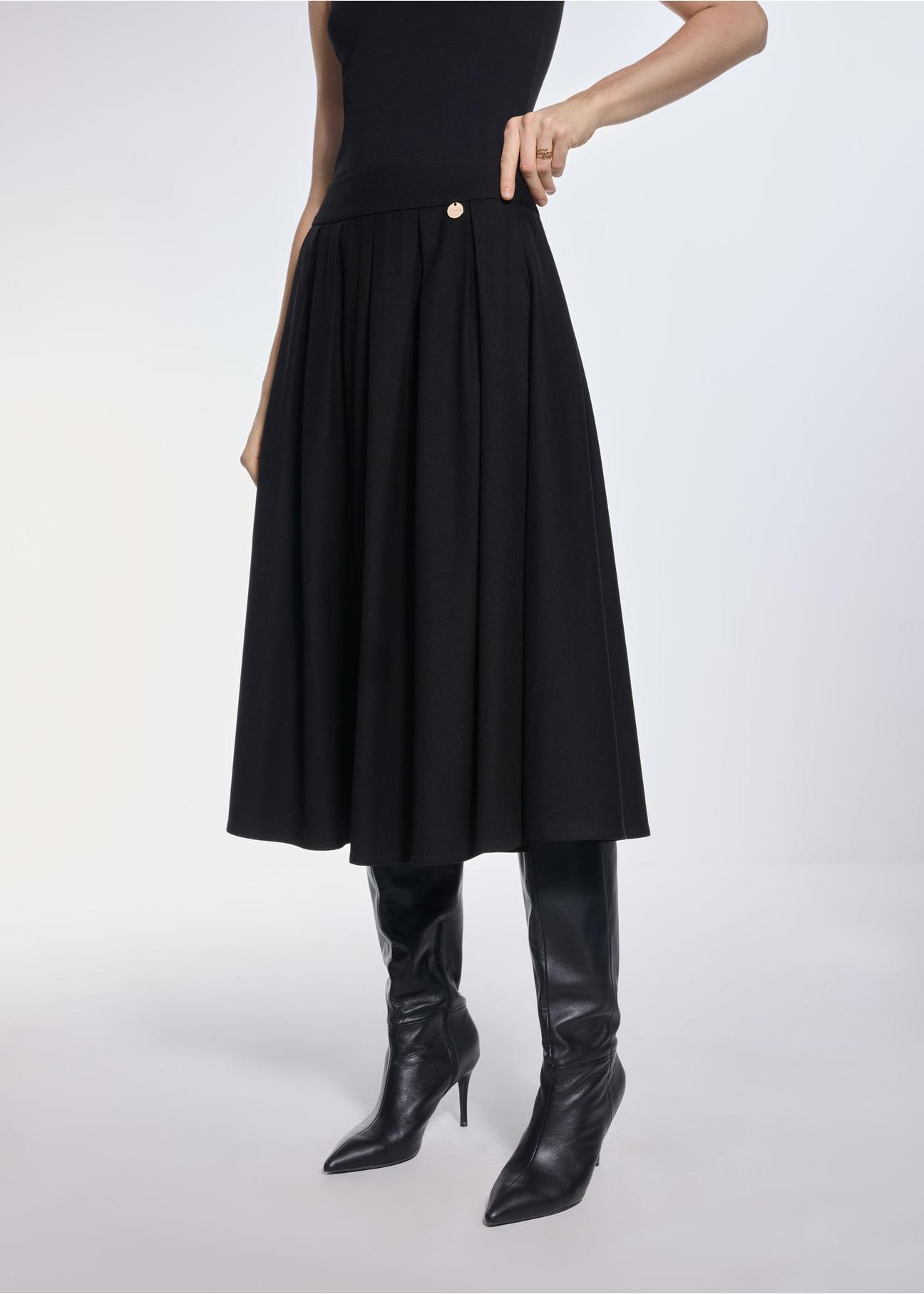 Black midi skirt SPCDT-0093-99(Z24)