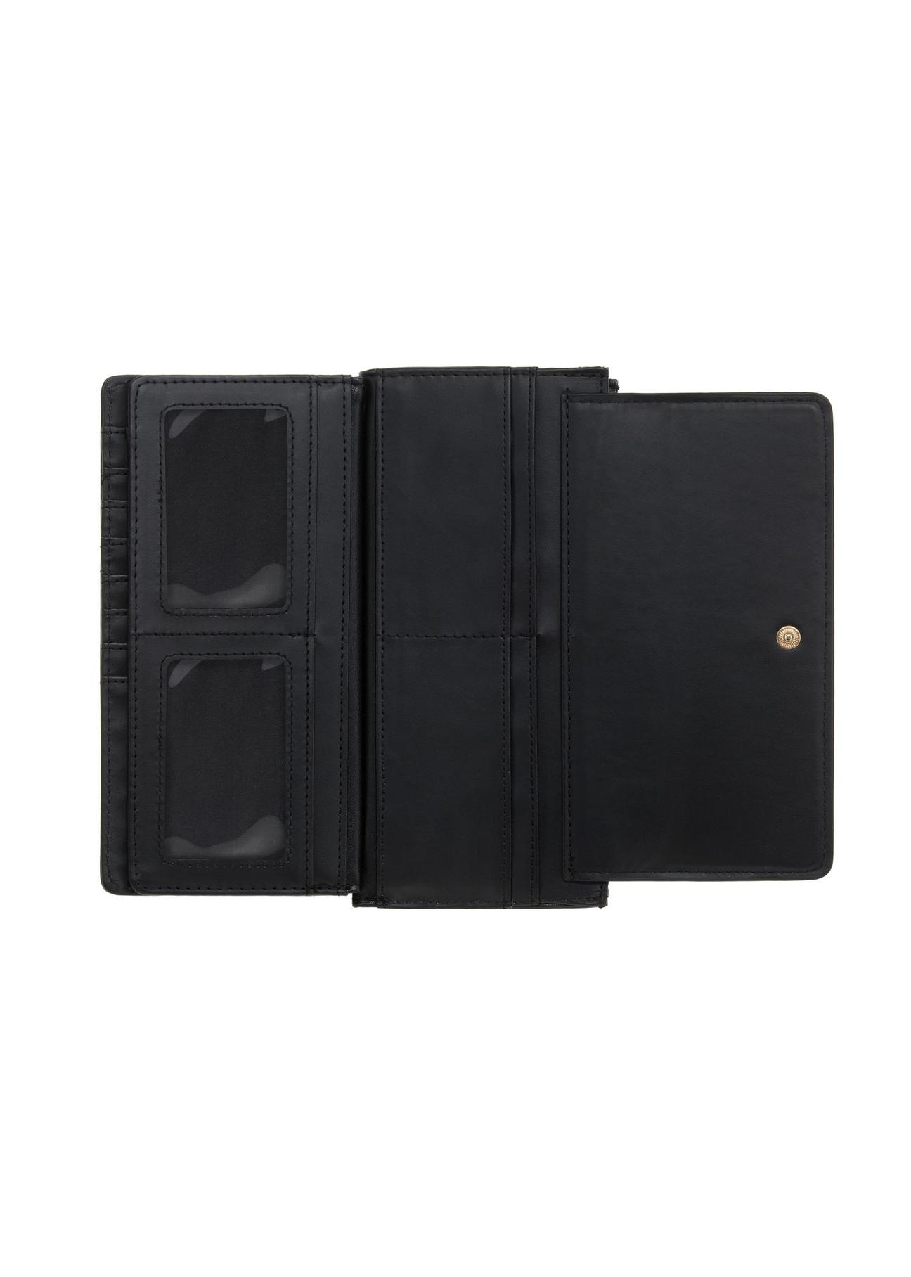 Duży czarny portfel damski z dżetami POREC-0345-99(Z23)