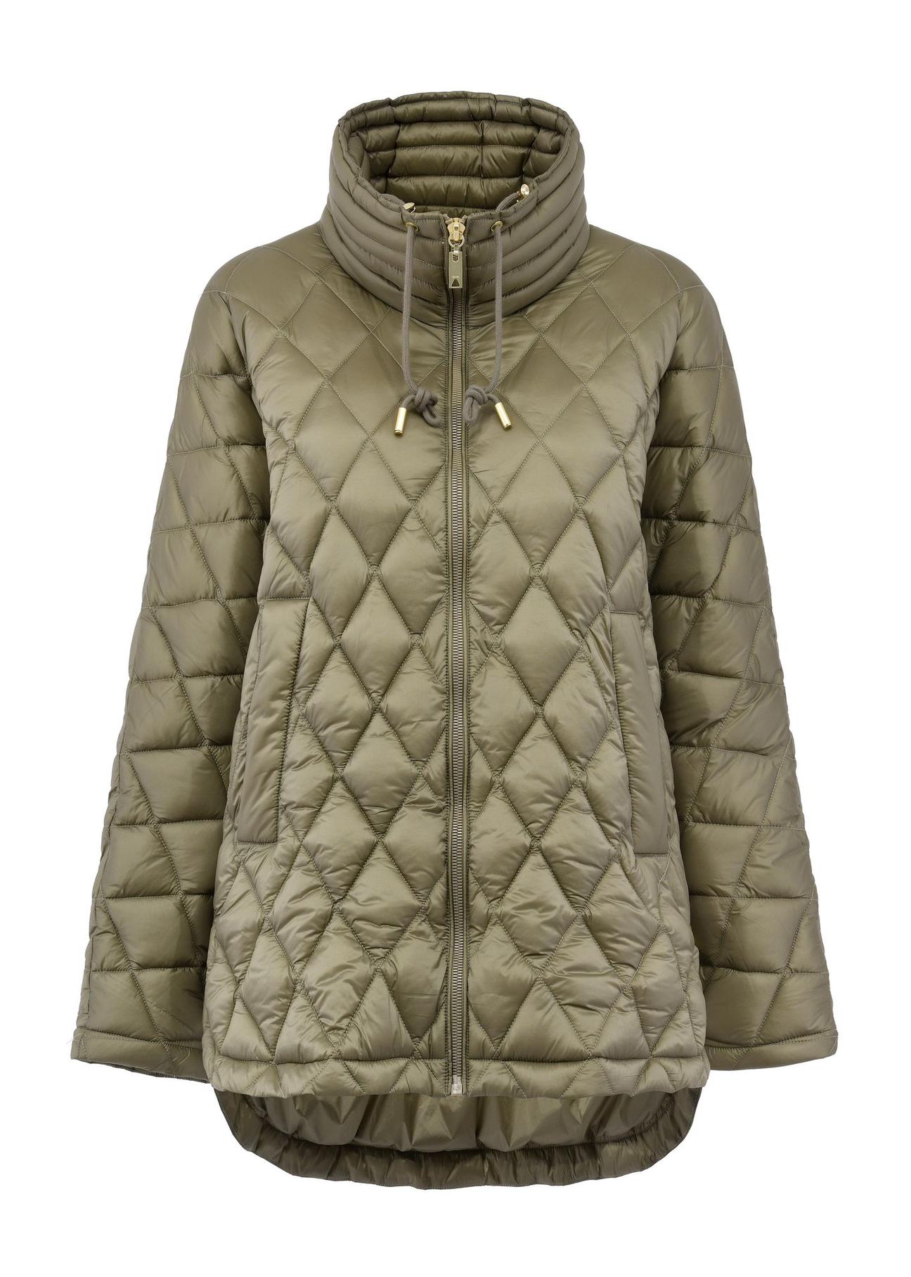 Quilted women's jacket in olive color KURDT-0550-57(Z24)-04