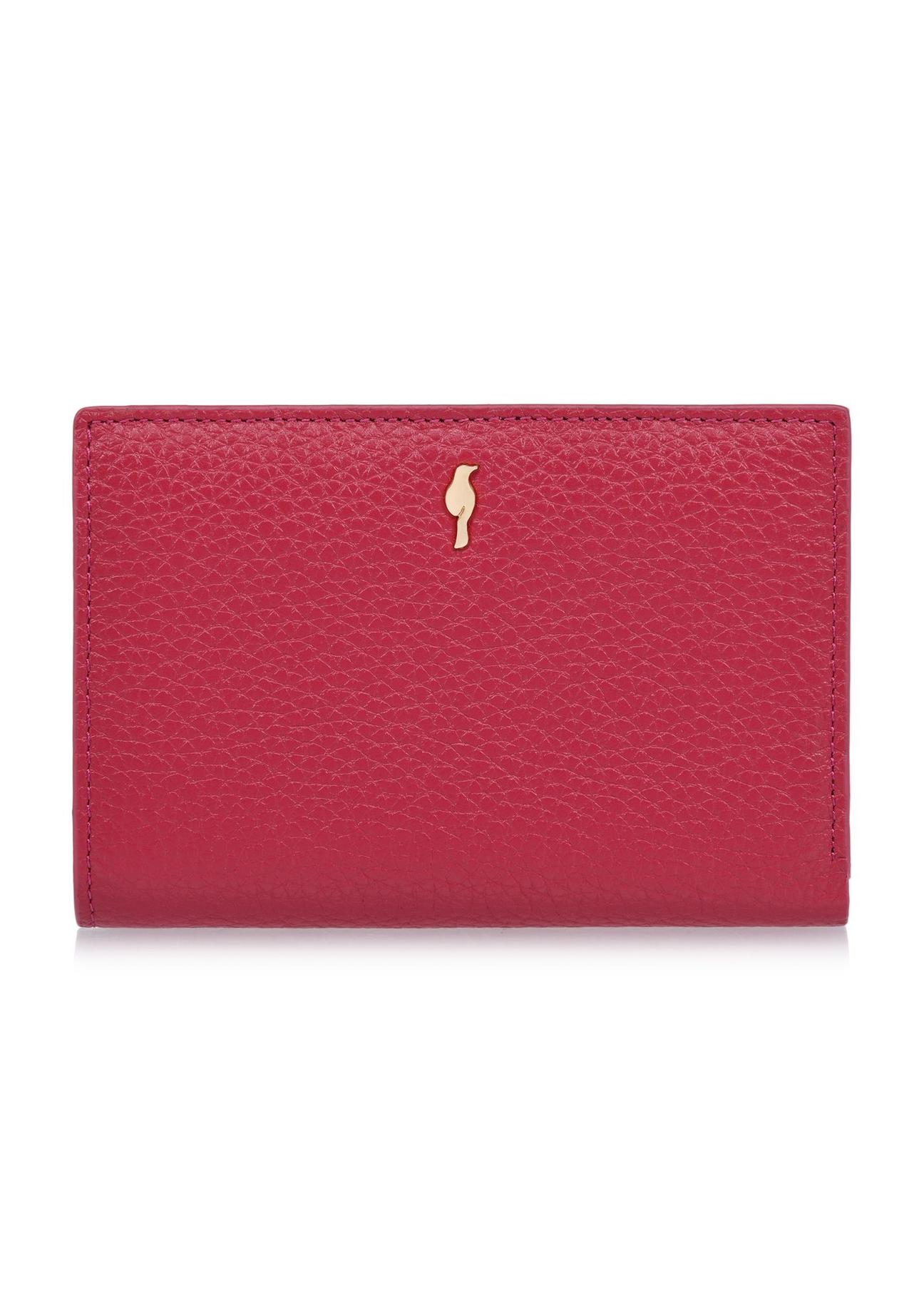 Skórzany różowy portfel damski z ochroną RFID PORES-0805RFID-34(W24)