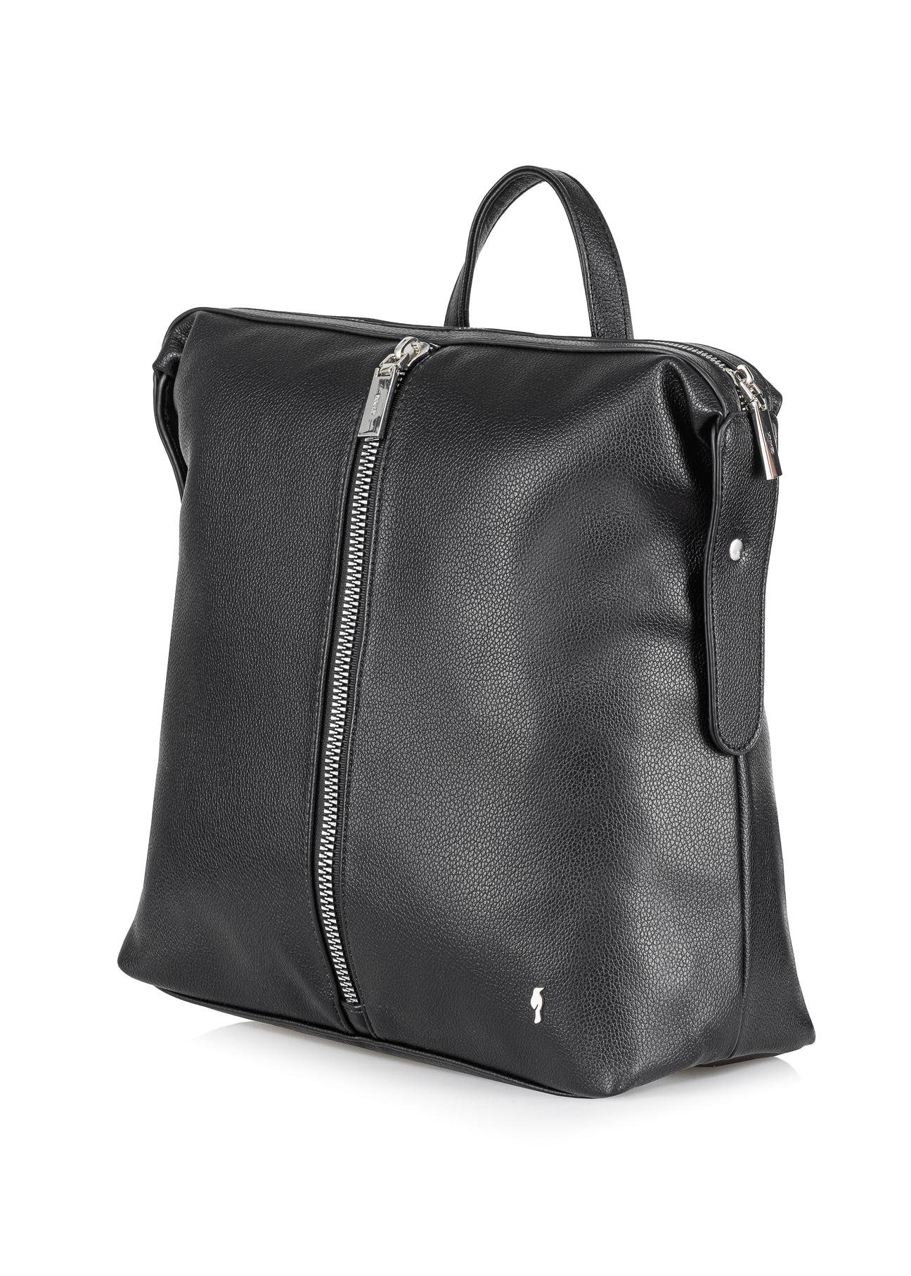 Czarny plecak damski z suwakiem TOREC-0755-99(W23)