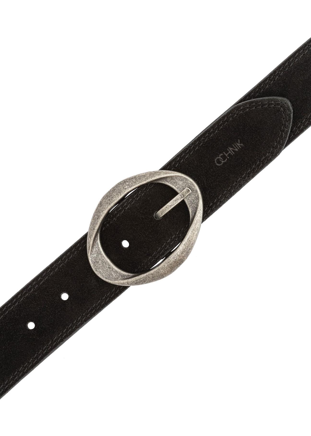 Black Suede Women's Belt PASDS-0318-99(Z24)-04