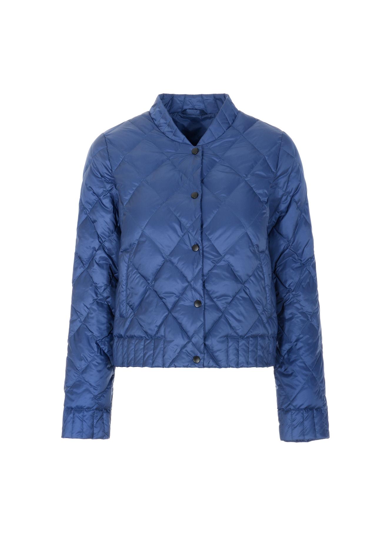 Niebieska pikowana kurtka damska KURDT-0290-69(W21)