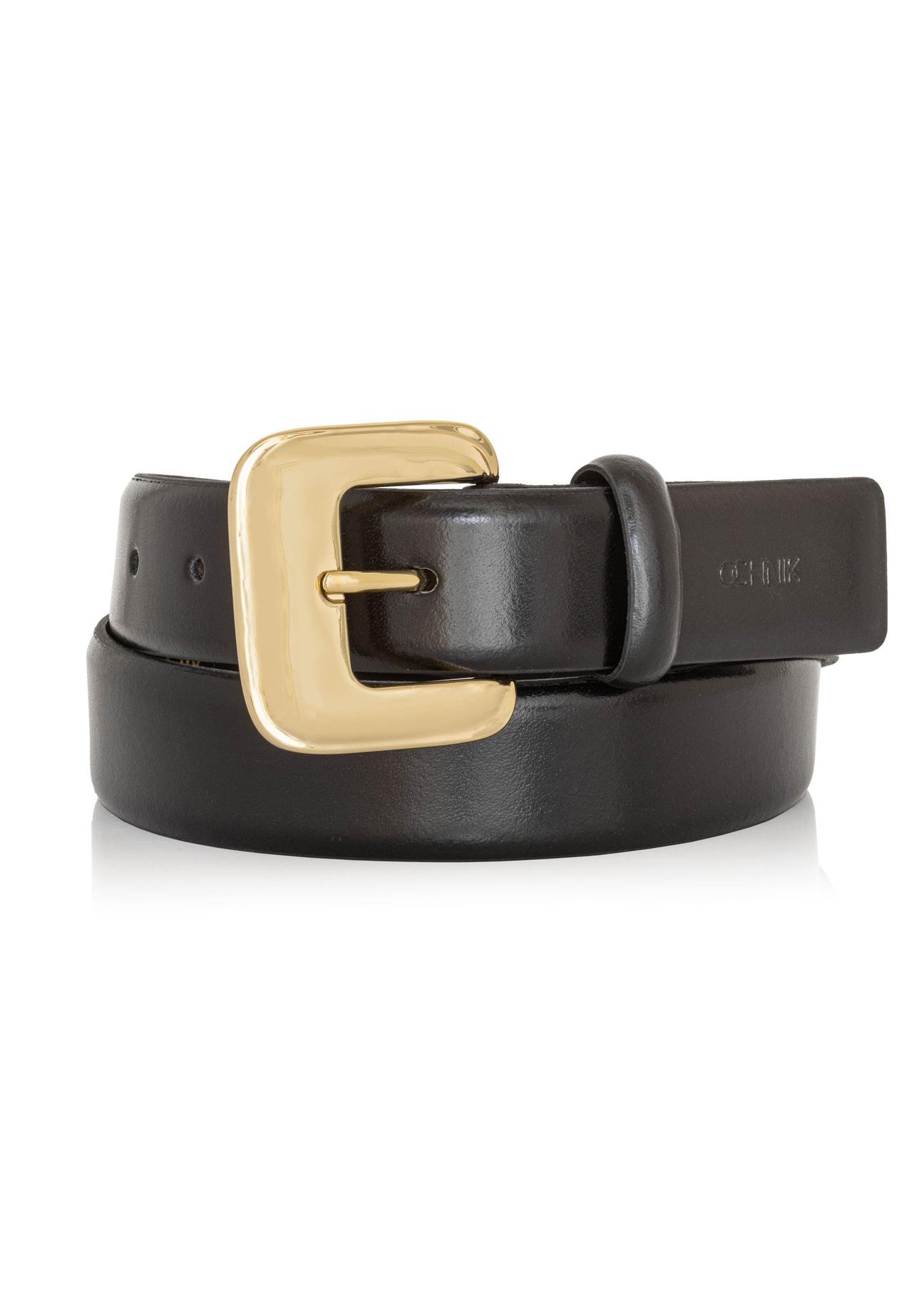 Black leather women's belt PASDS-0316-99(Z24)-01