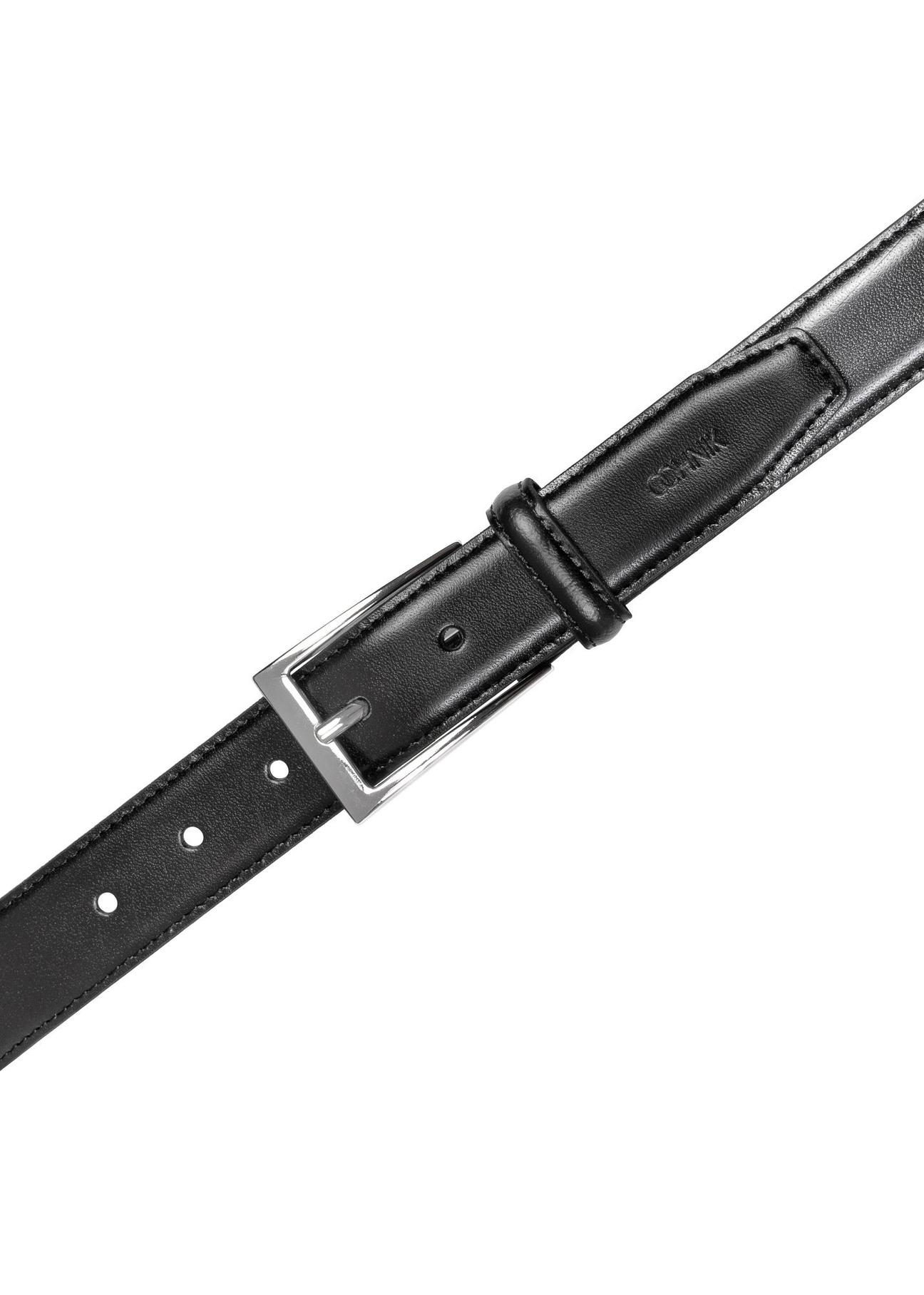 Black leather men's belt PASMS-0244-99(Z24)