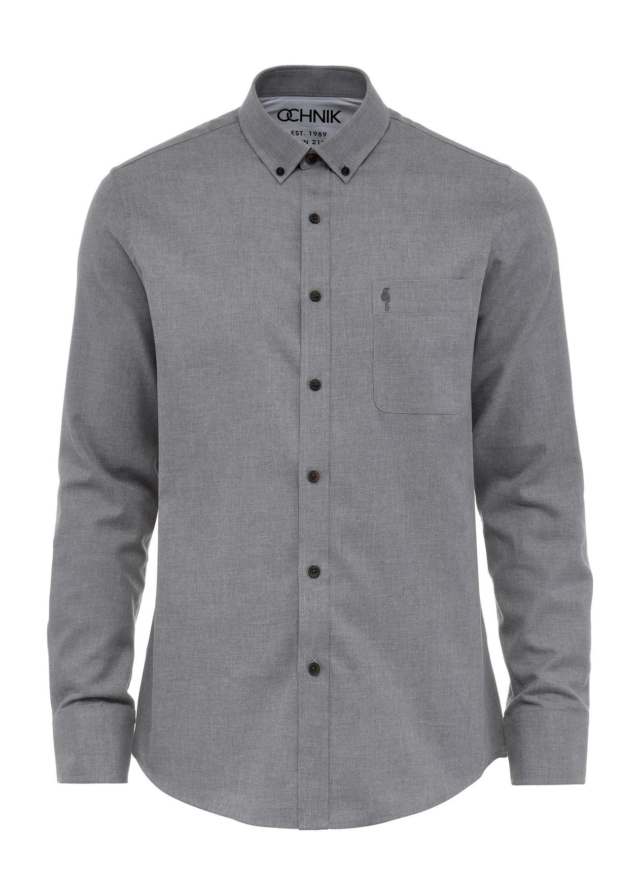 Gray cotton men's shirt KOSMT-0299-91(Z24)-01