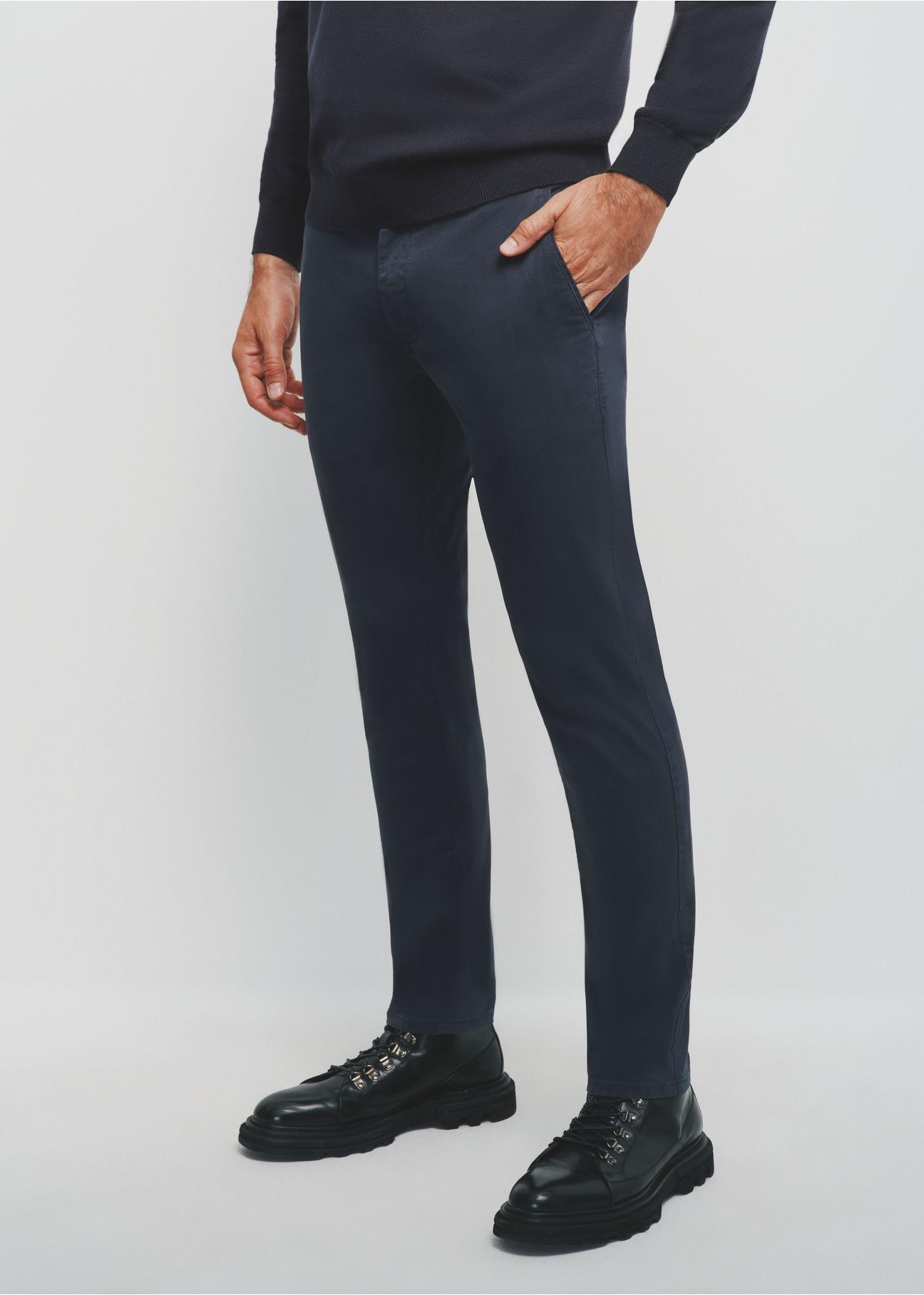 Navy blue men's trousers SPOMT-0103-68(Z24)-02